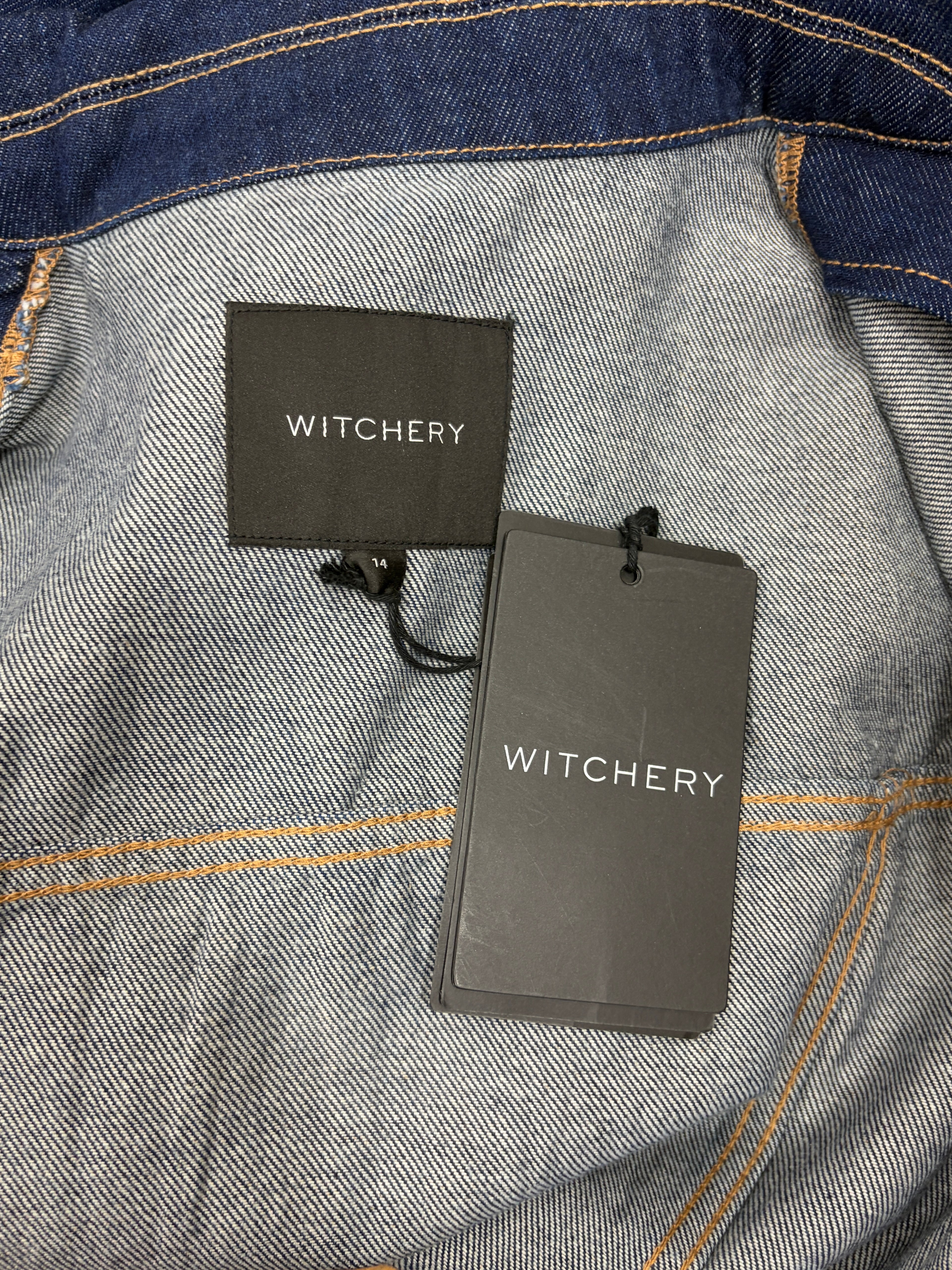 Witchery | Zip-Front Shirt Dress | Navy | Size 14