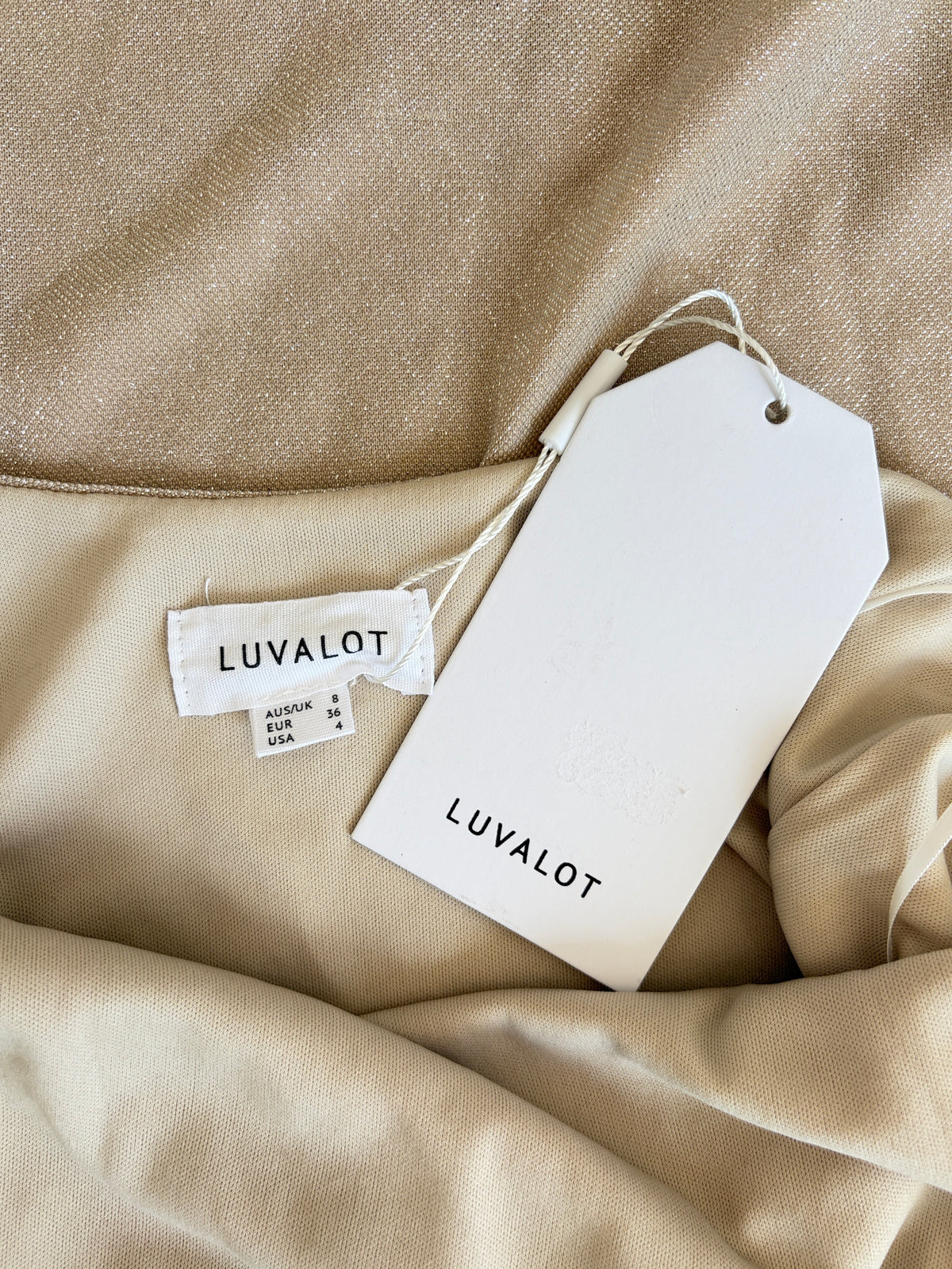 Luvalot Metallic Cowl Halter Mini Dress in rose gold – view 4 of 4