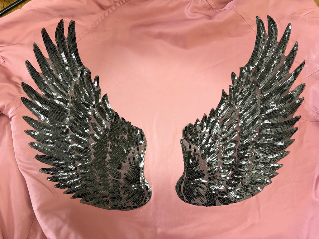 Atmos & Here Upcycled Sequin Angel Wing Bomber Jacket – view 5 of 6