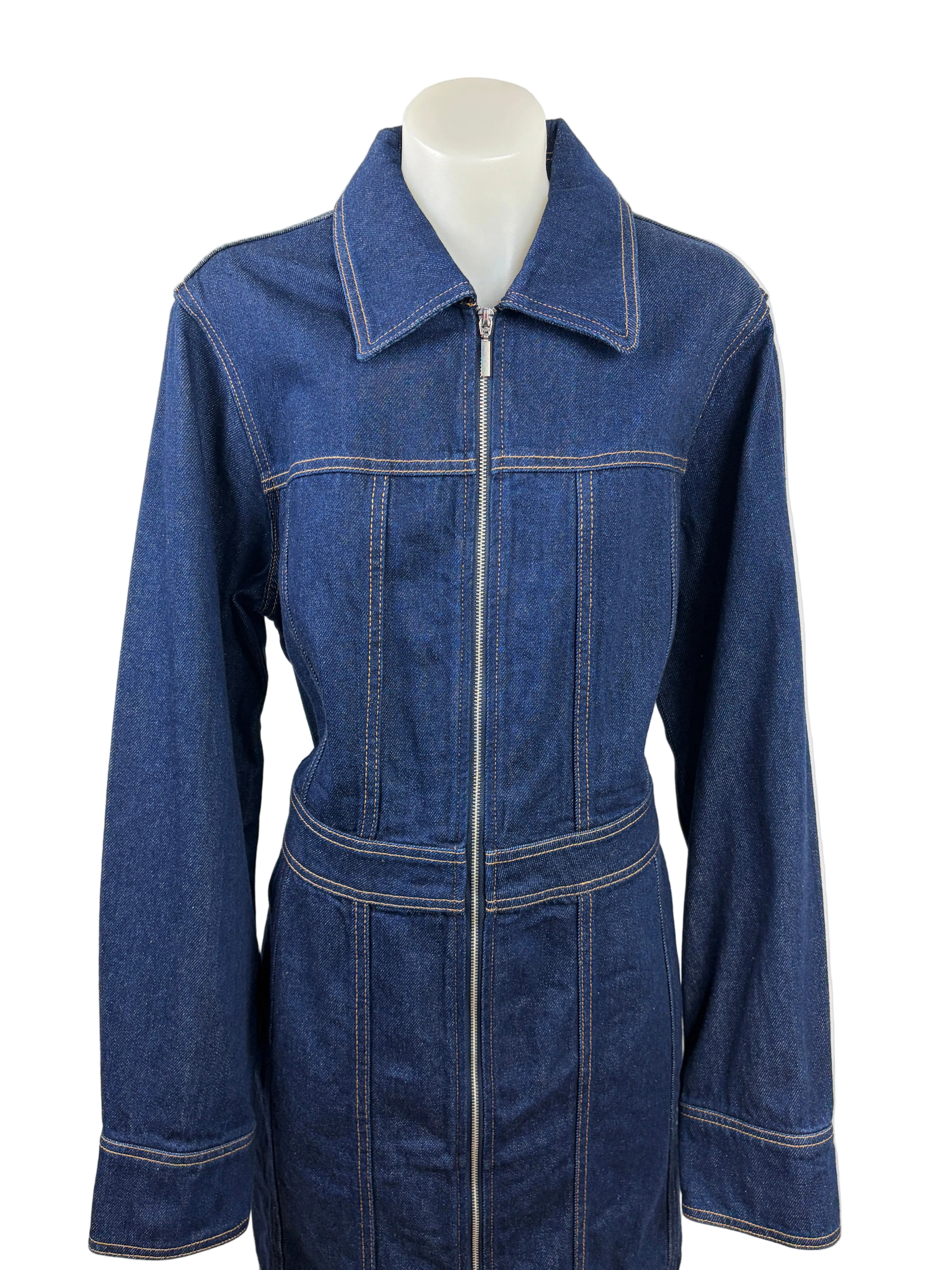 Witchery | Zip-Front Shirt Dress | Navy | Size 14