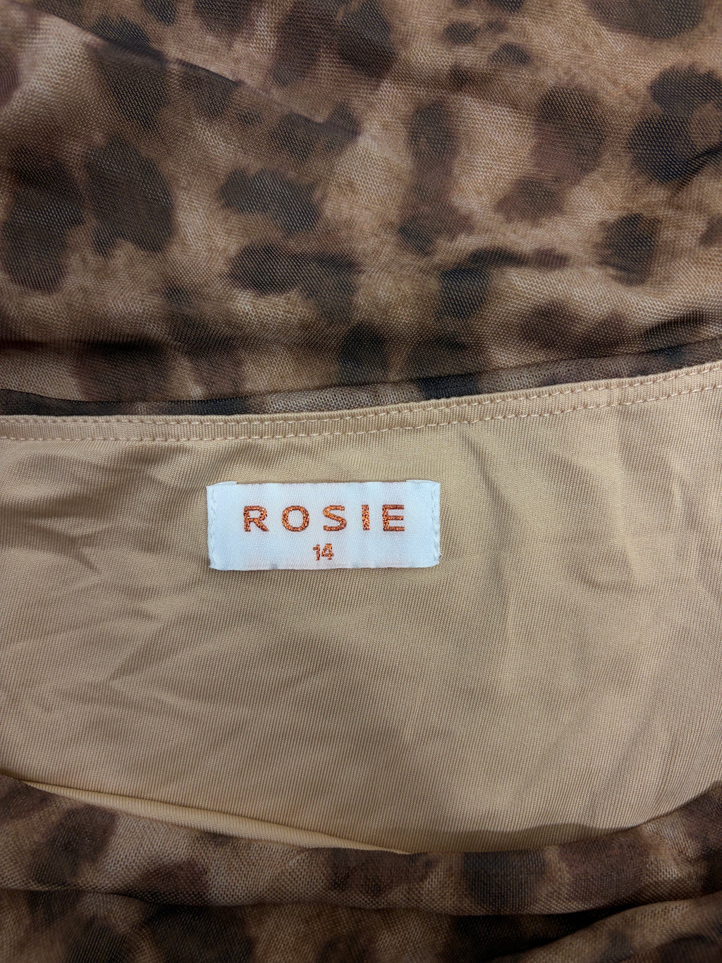 Rosie Ruched Off-Shoulder Mesh Top in leopard print – view 5 of 5
