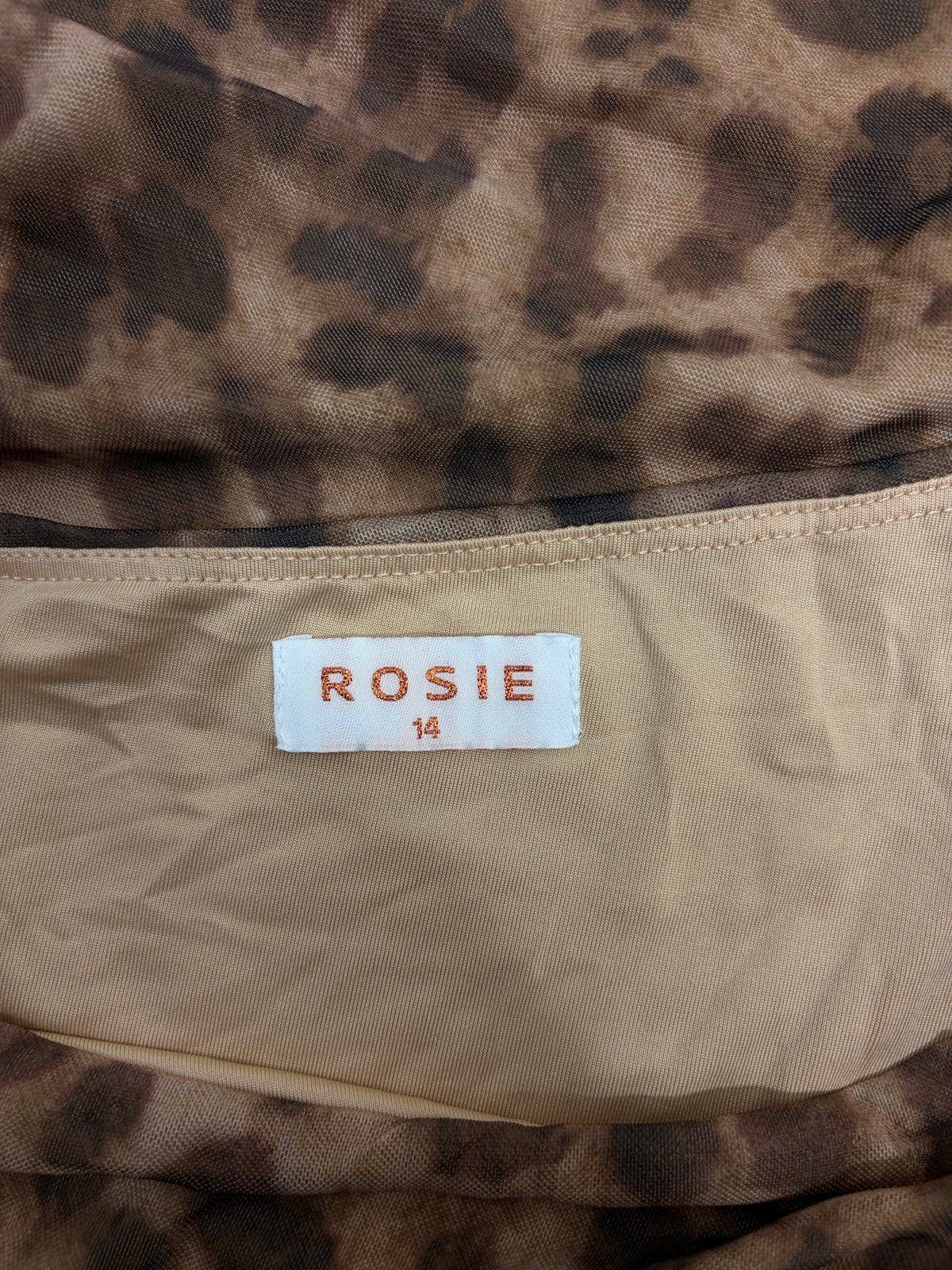 Rosie Ruched Off-Shoulder Mesh Top in leopard print – view 5 of 5