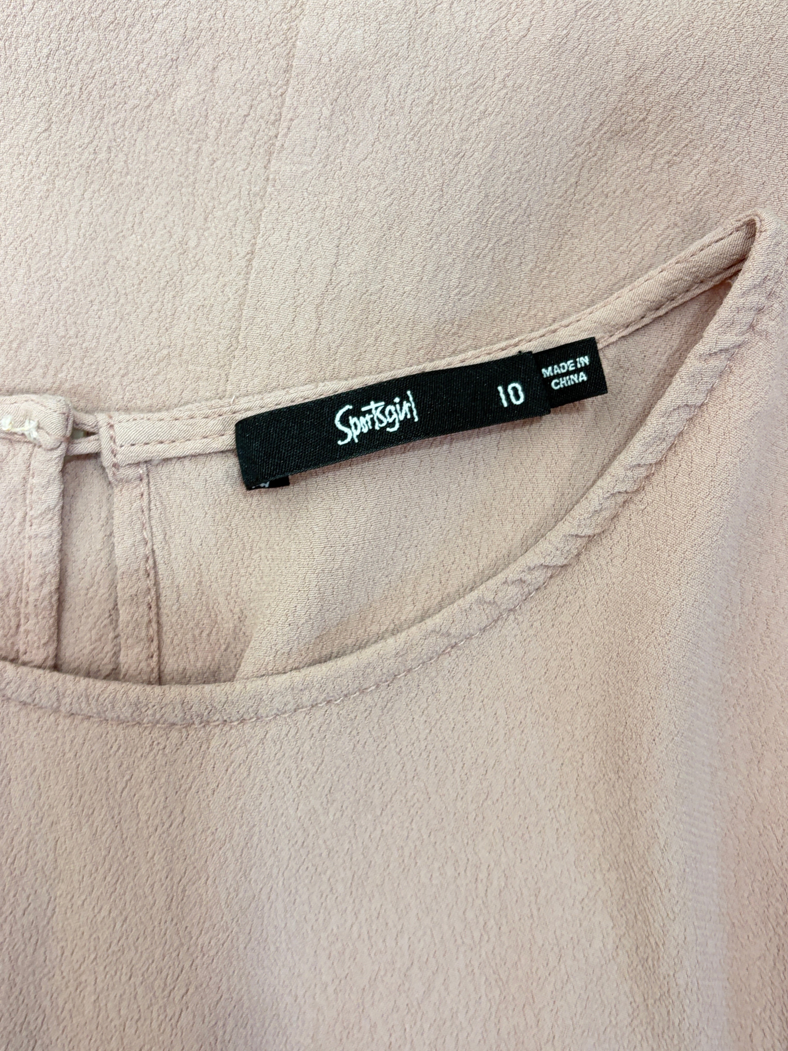 Sportsgirl Blush Pink Scoop Neck Tee - Size 10