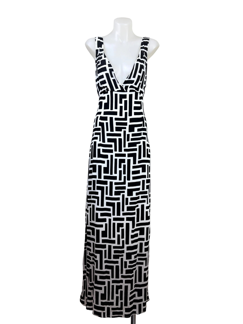 Jorge Geometric Print V-Neck Maxi Dress, size 12 – new at Second Signature