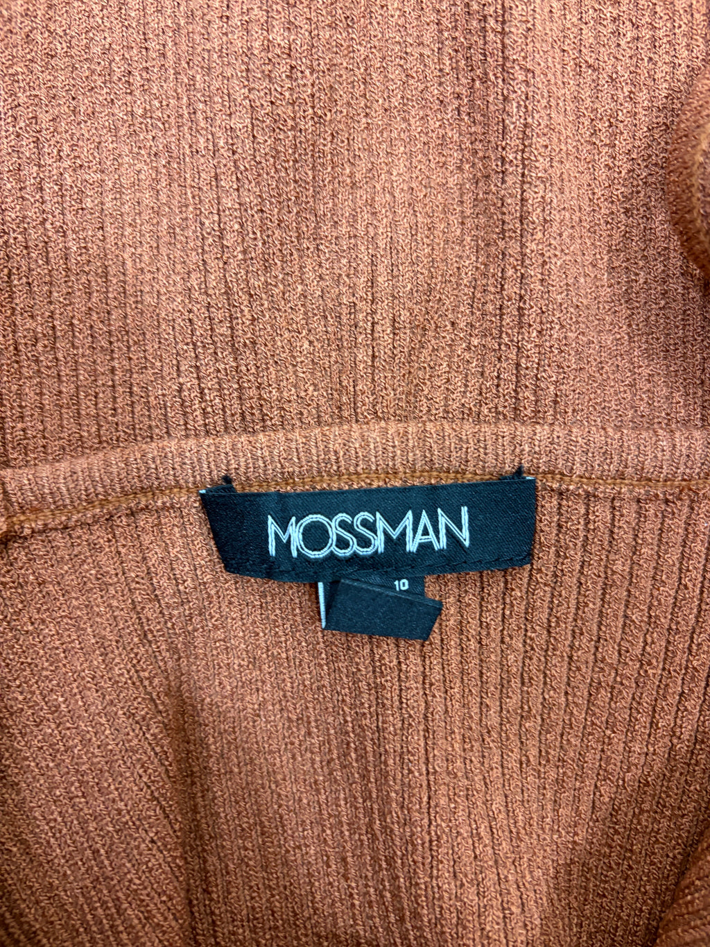 Mossman Dreaming Wild Rib-Knit Midi Dress in ginger biscuit – view 8 of 10