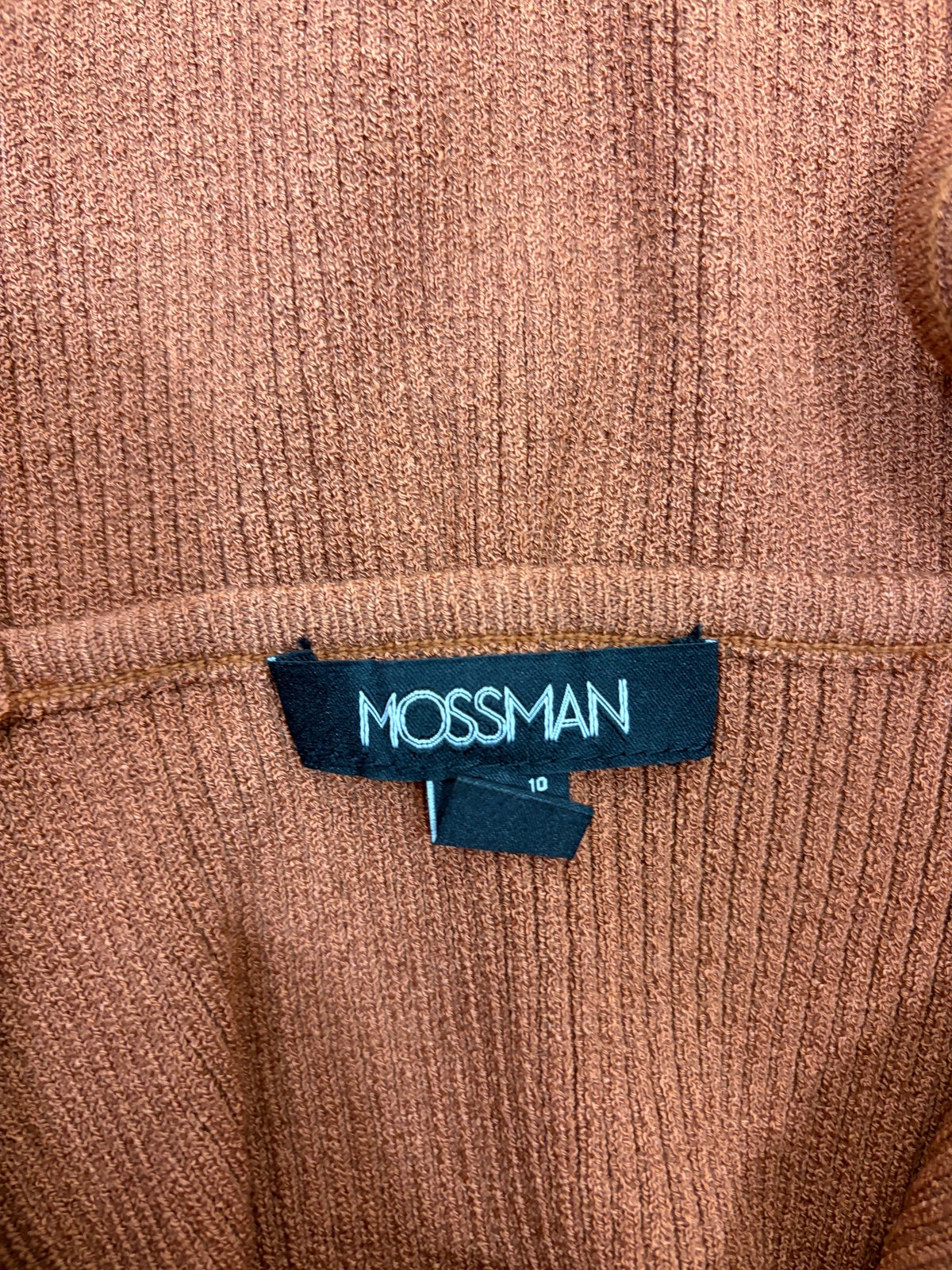 Mossman Dreaming Wild Rib-Knit Midi Dress in ginger biscuit – view 8 of 10