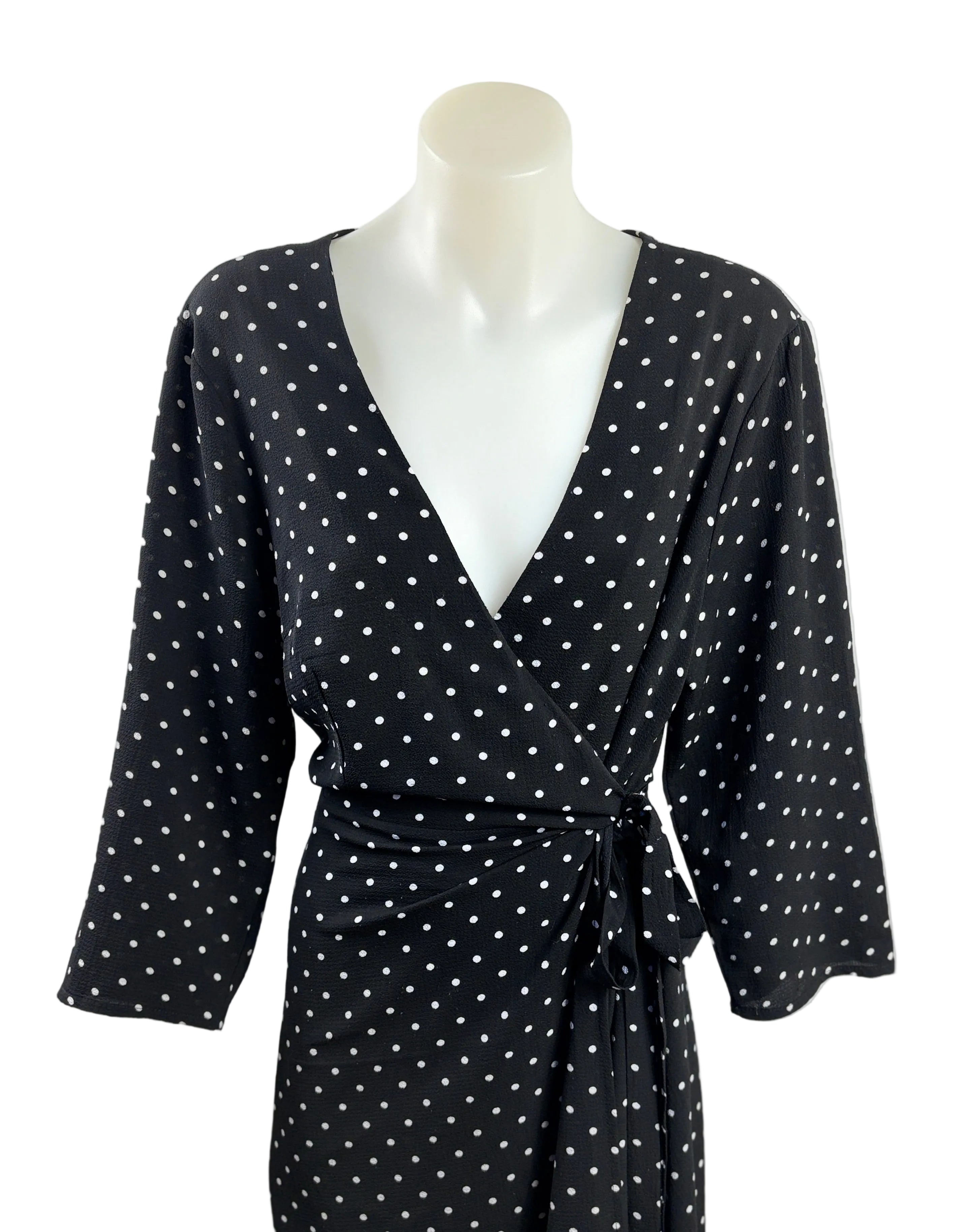 Atmos & Here Wrap Polka Dot Dress