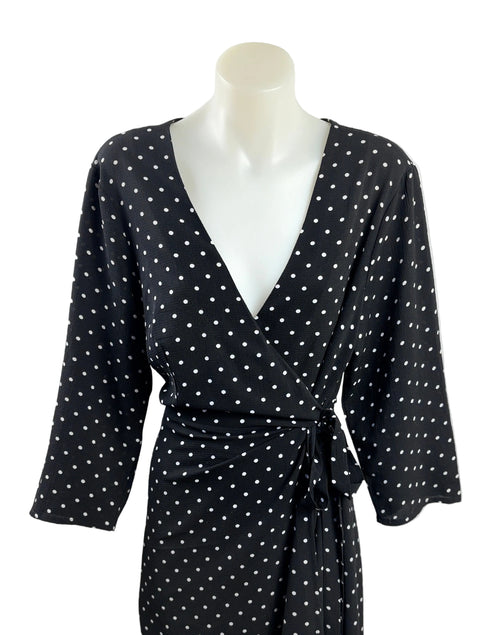 Atmos & Here Wrap Polka Dot Dress