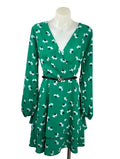Quiz Emerald Floral Wrap Dress- Size 10