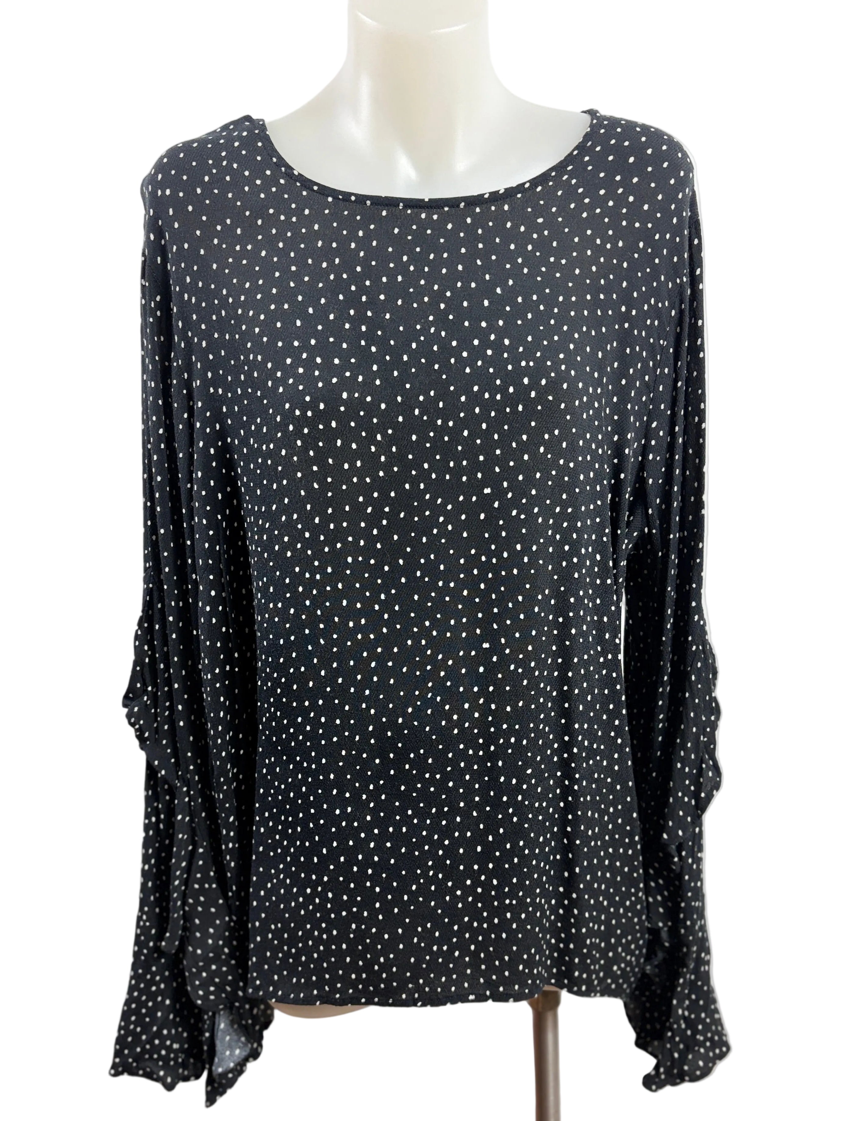 Decjuba Polka Dot Frill Sleeve Top| Size 14