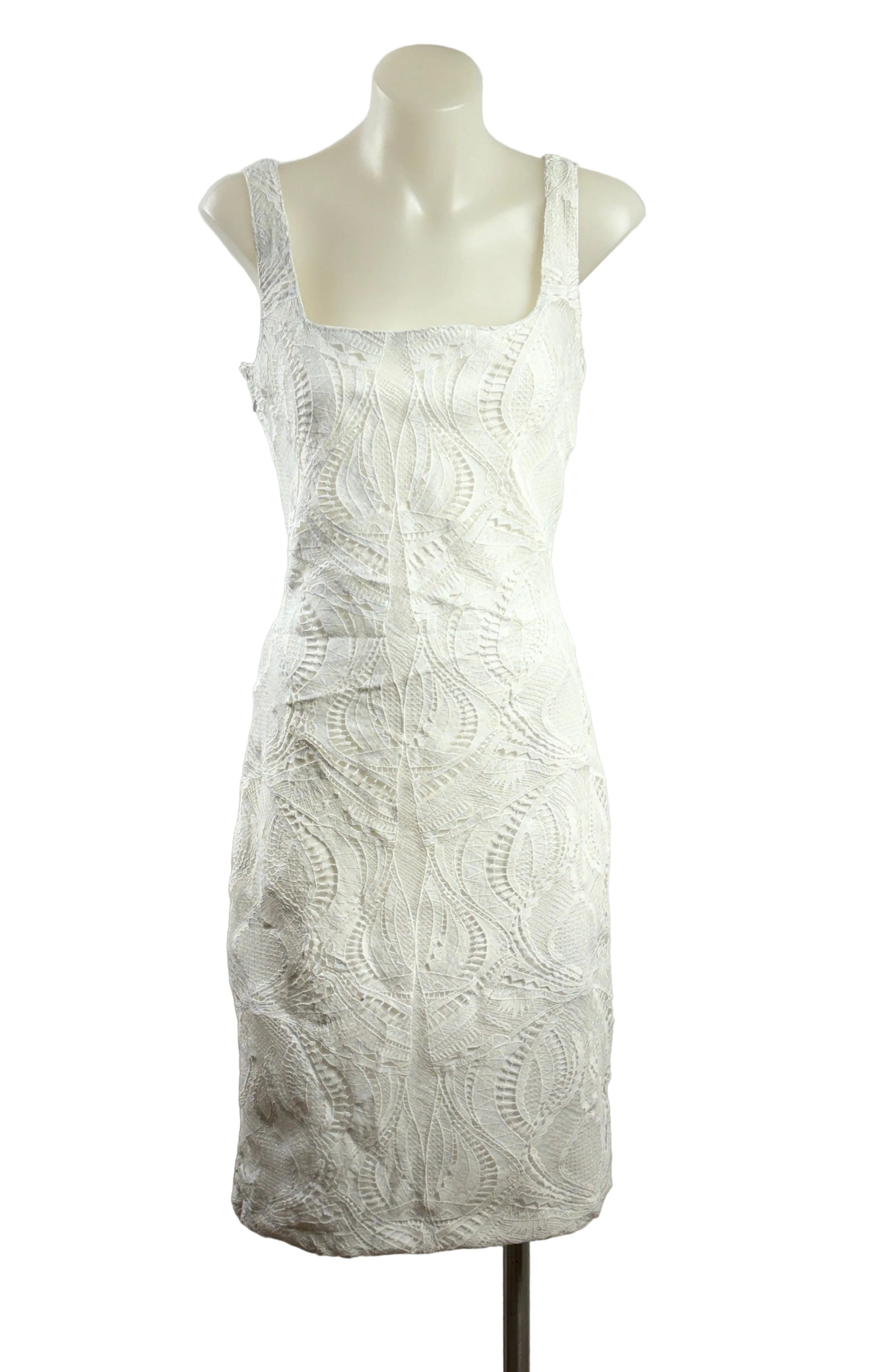 White Lace Split front dress