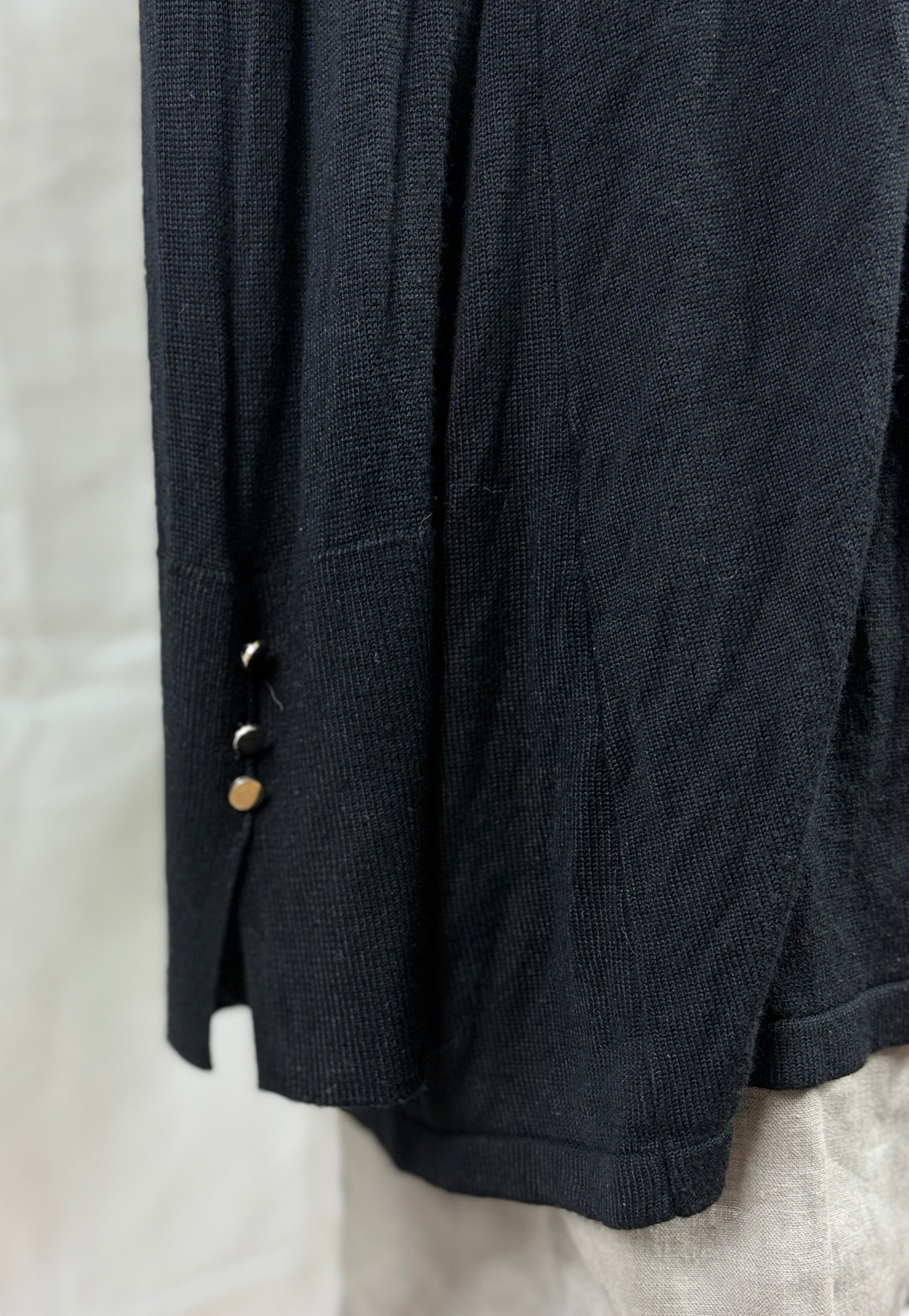 Long Black Knit Cardigan