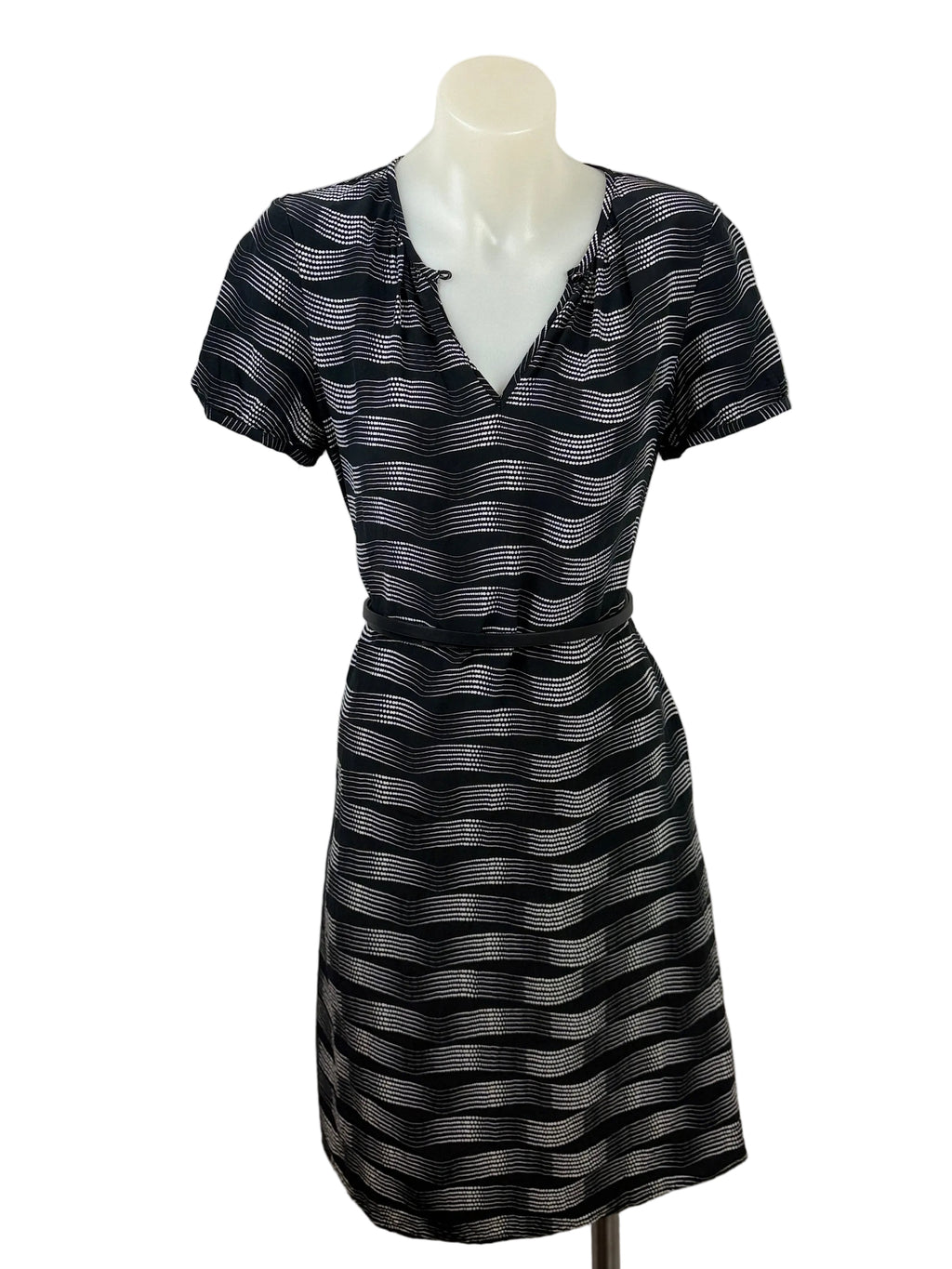 Marcs Pure Silk Wave Print Dress - Size 6