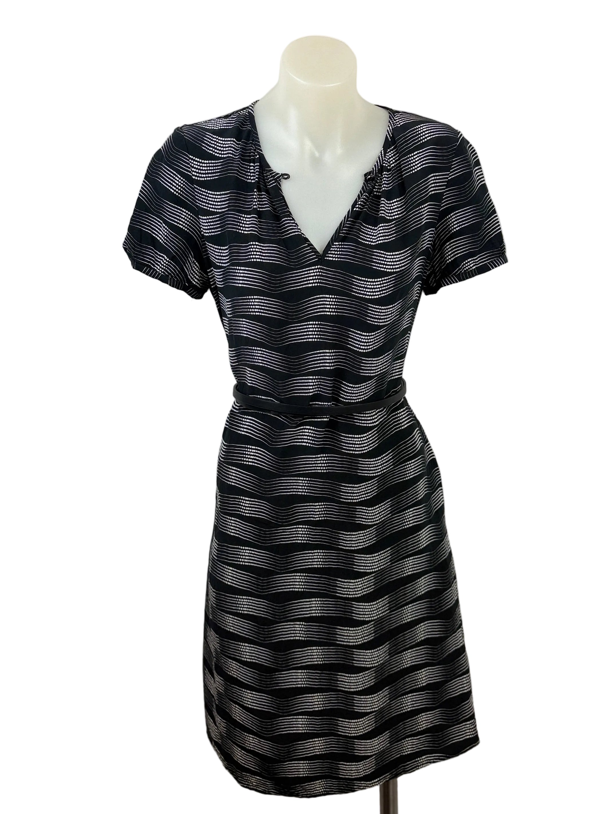 Marcs Pure Silk Wave Print Dress - Size 6