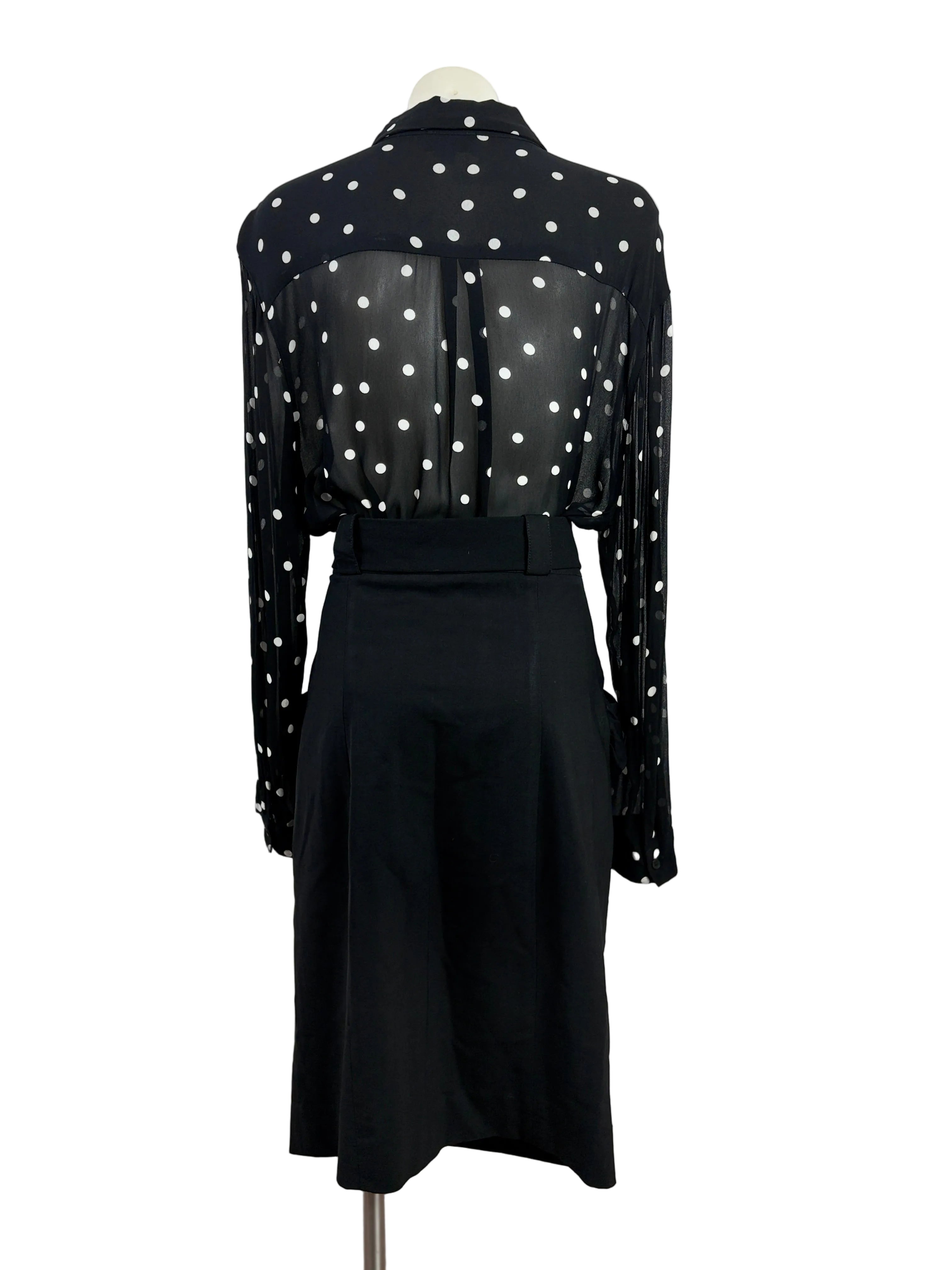 Witchery | Polka Dot Sheer Shirt | Black & White | Size 12