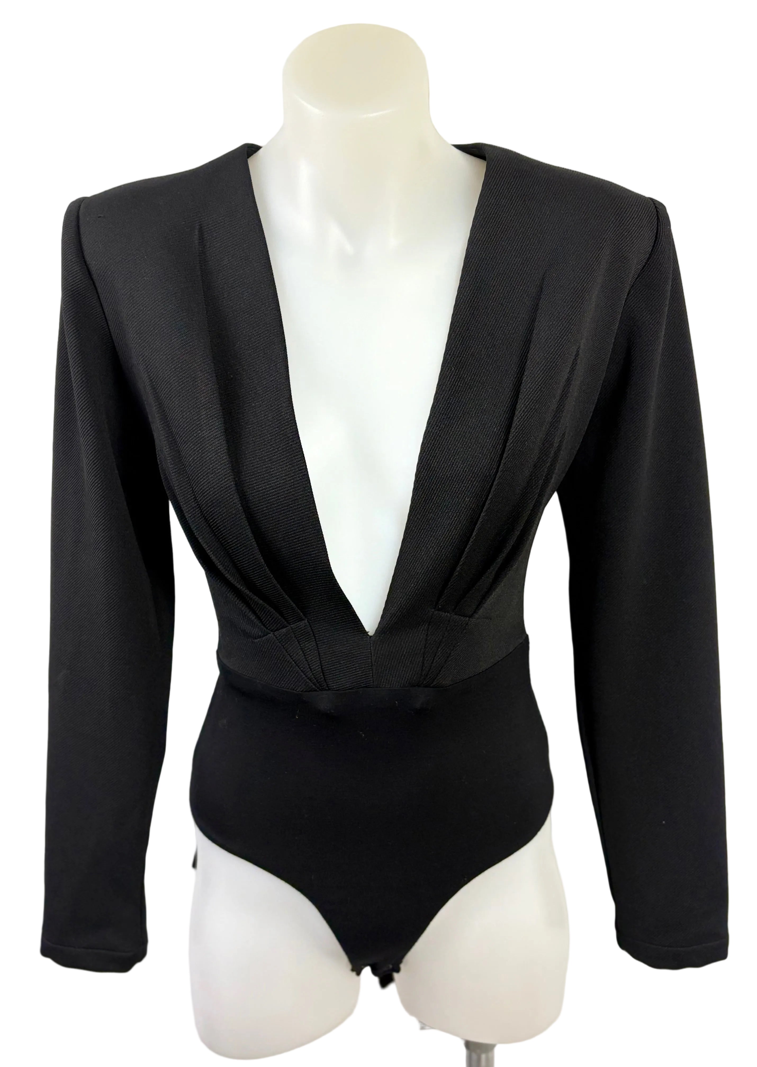 Bardot | Deep Plunge Bodysuit | Black | Size 6