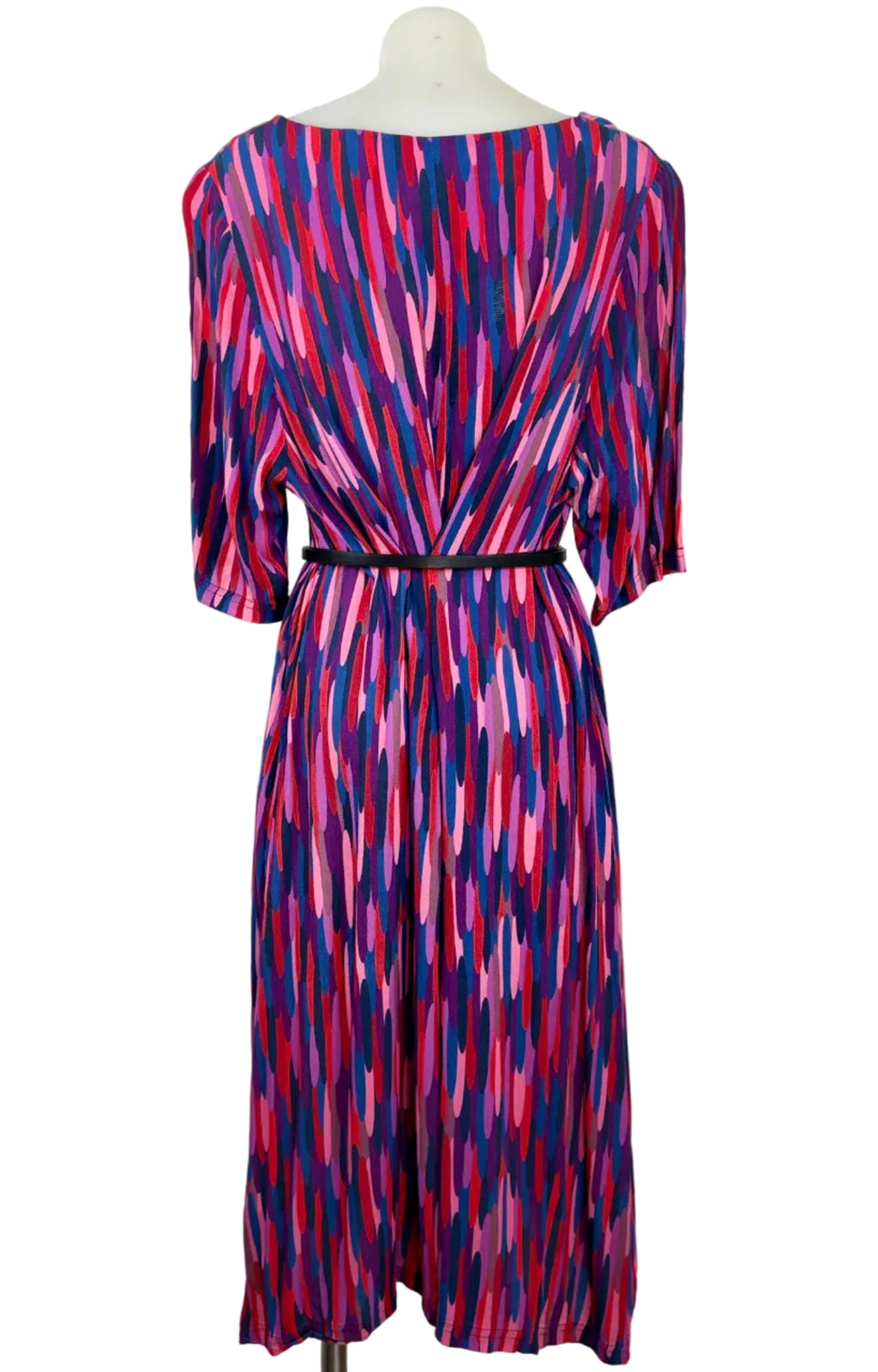 Harvest Lane Abstract Brushstroke Midi Dress - Size 12