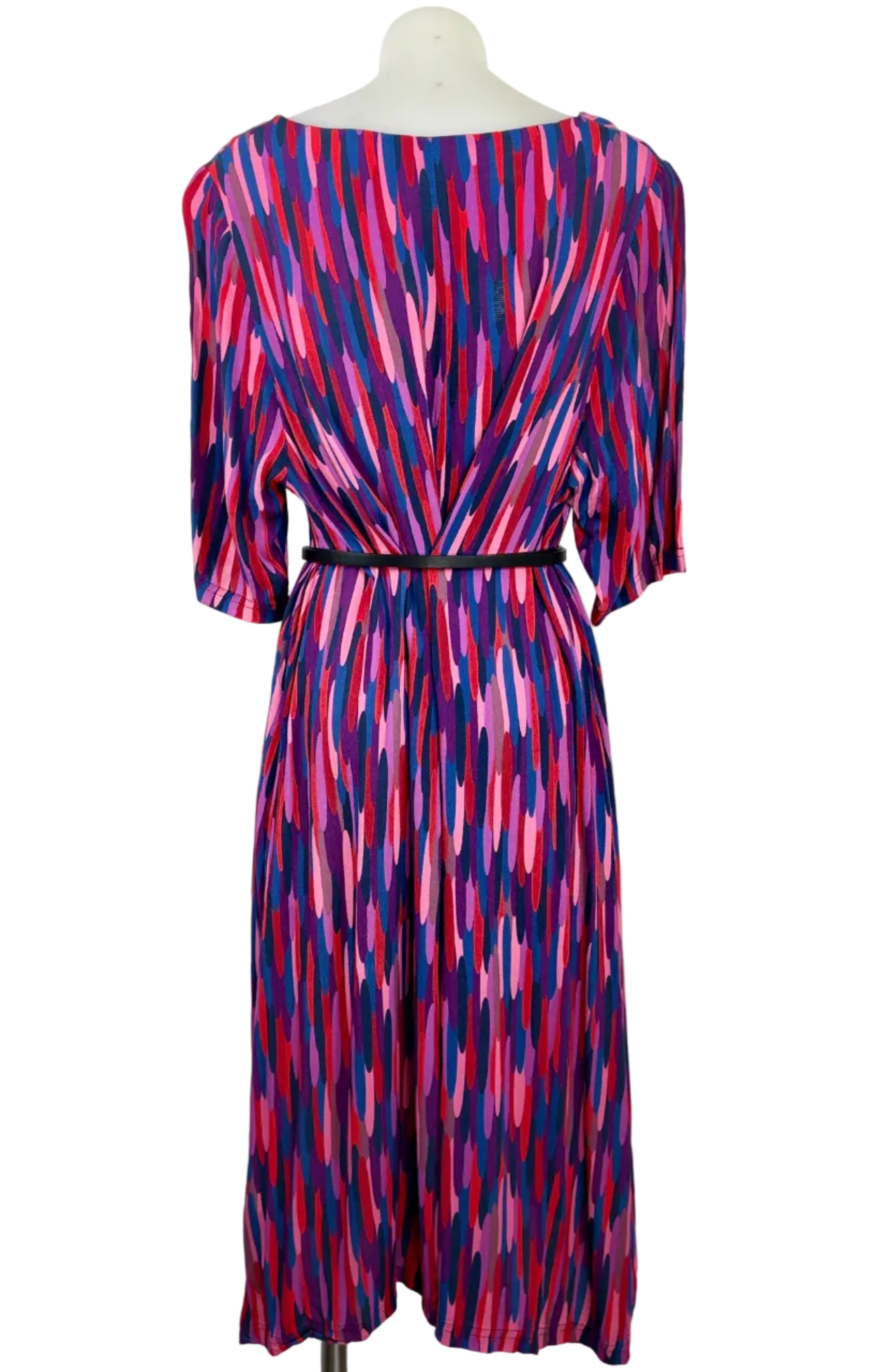 Harvest Lane Abstract Brushstroke Midi Dress - Size 12