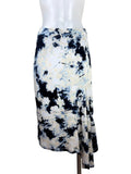 Simply Vera Vera Wang Abstract Print Godet Midi Skirt in navy & cream, size 8 – preloved at Second Signature