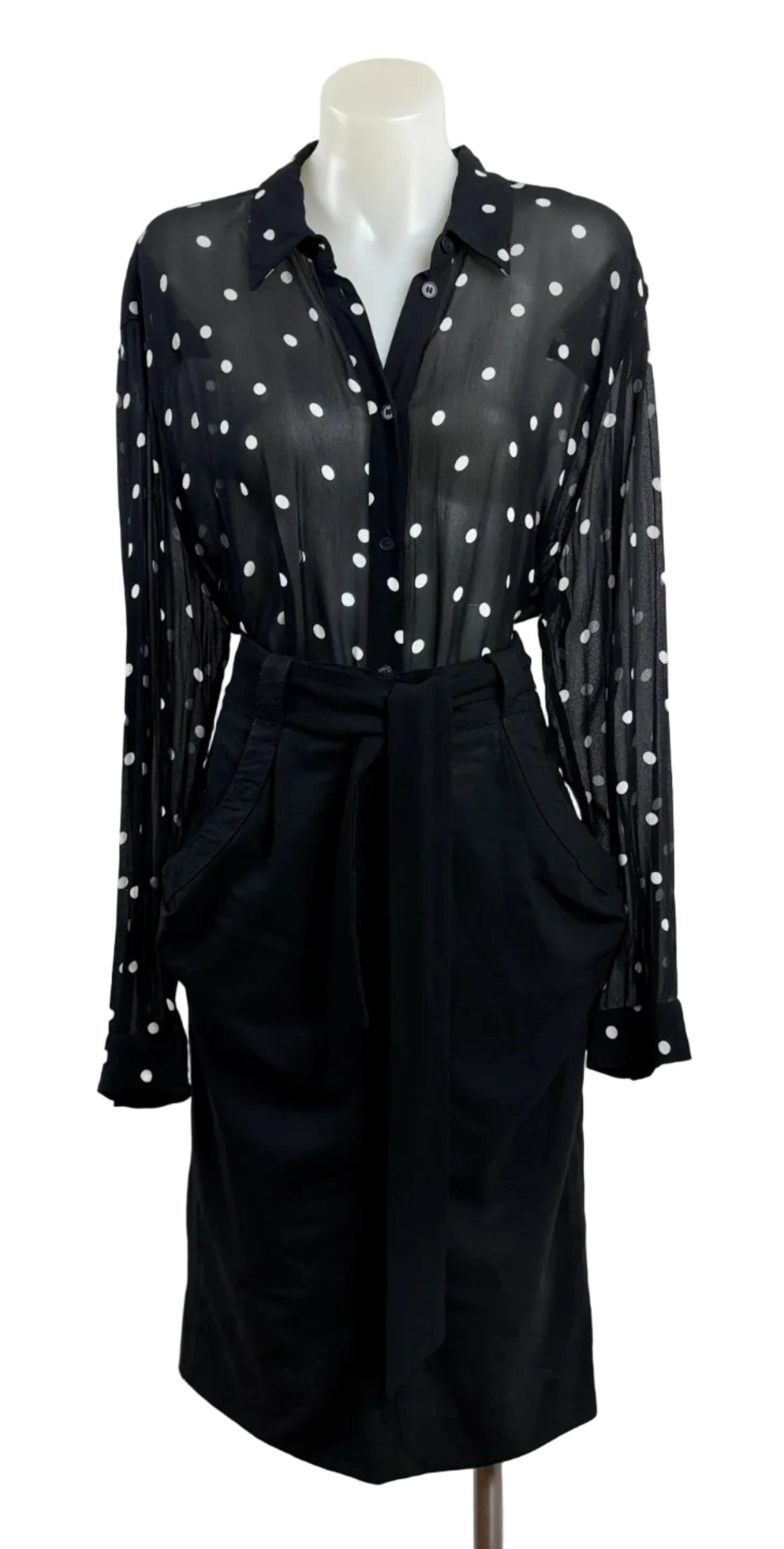 Witchery | Black And White Polka Dot Button Up Shirt | Size 12