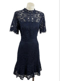 Forever New | Lace Fit-and-Flare Daphne Dress | Navy | Size 8