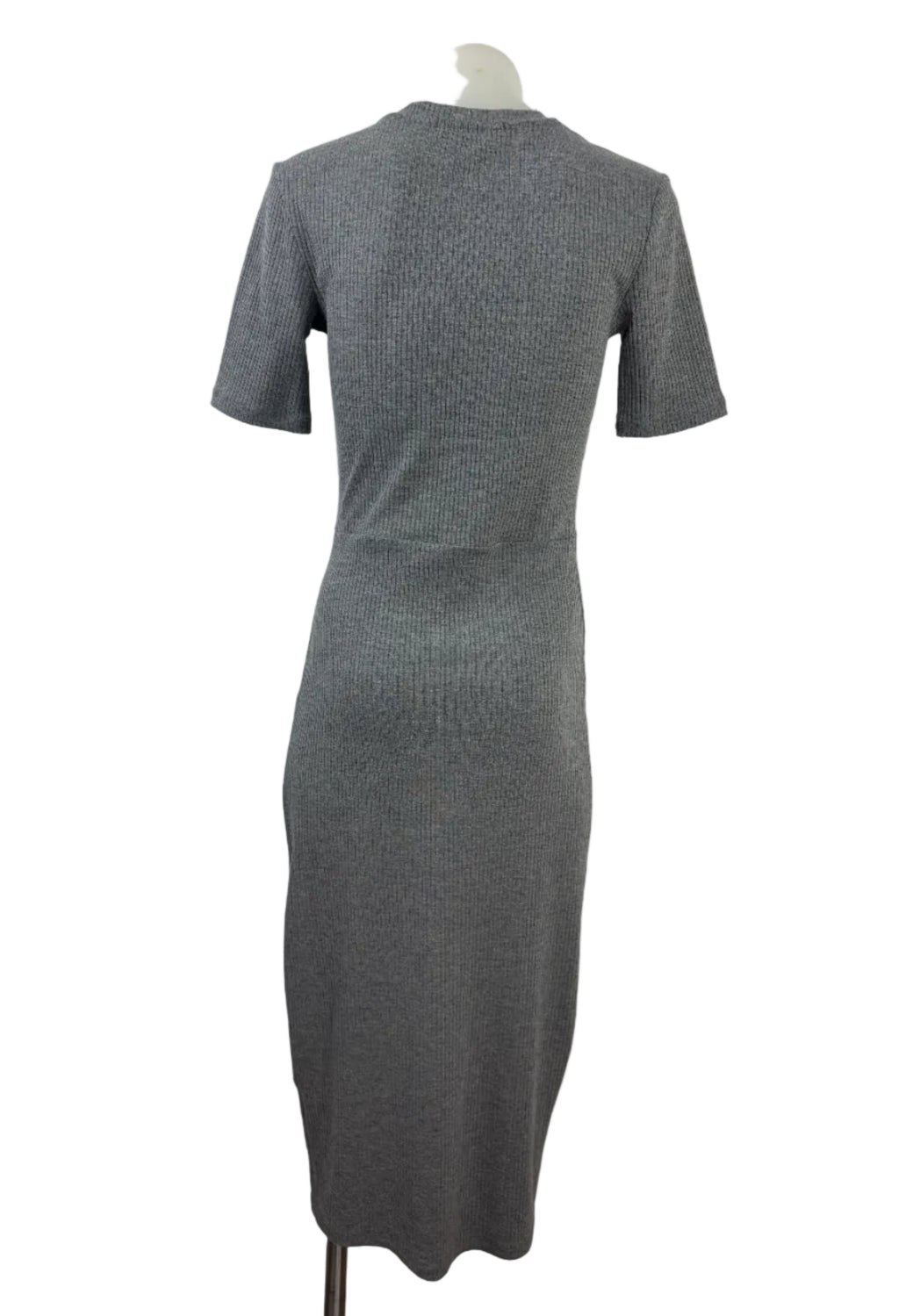 Sportsgirl | Ruched Midi Dress | Charcoal Grey |Size XS