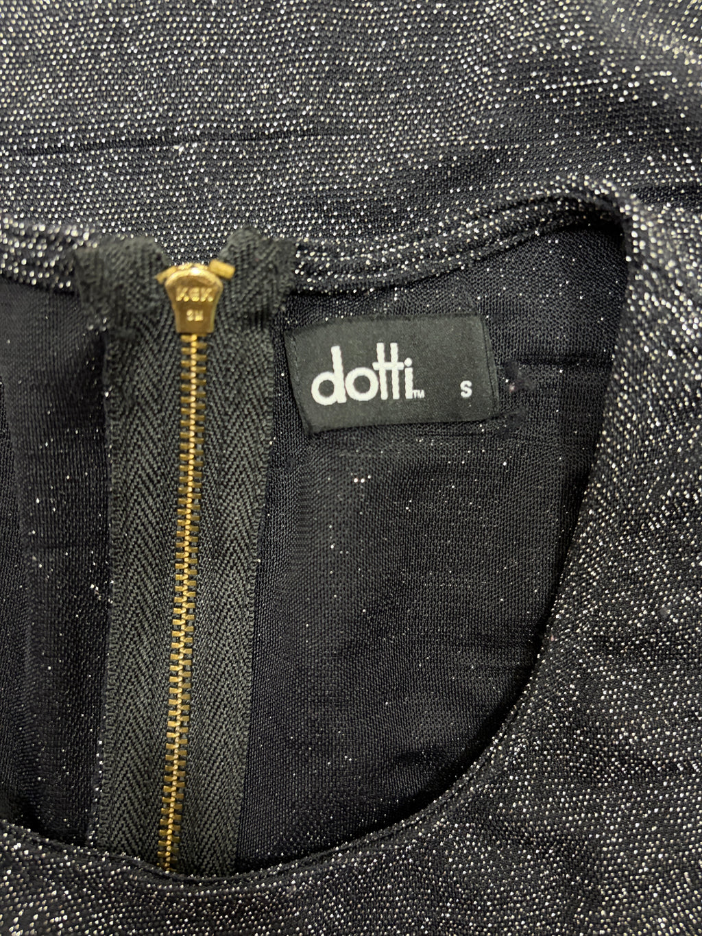 Dotti Scalloped Hem Metallic Knit Tank in navy glitter – view 6 of 6