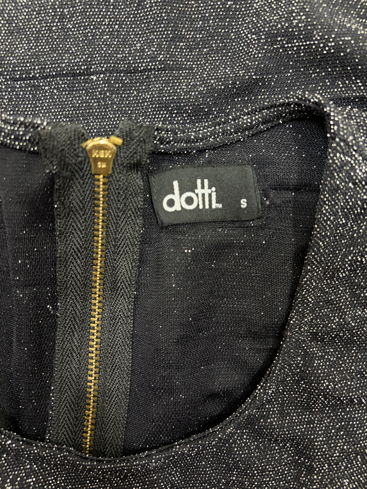 Dotti Scalloped Hem Metallic Knit Tank in navy glitter – view 6 of 6