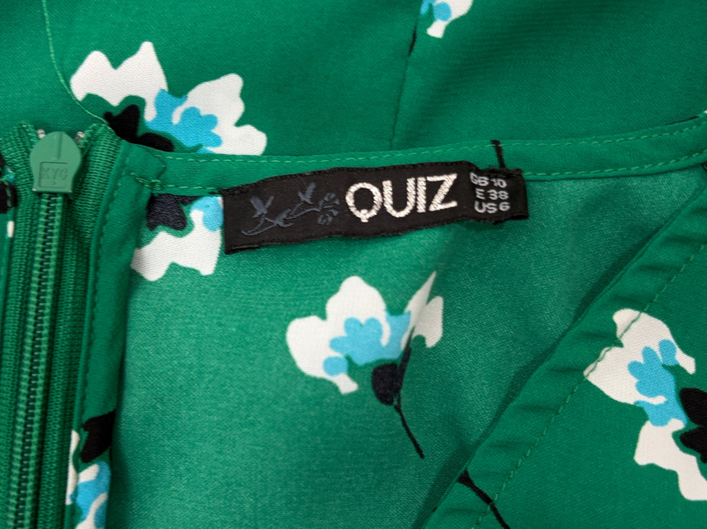 Quiz Emerald Floral Wrap Dress- Size 10