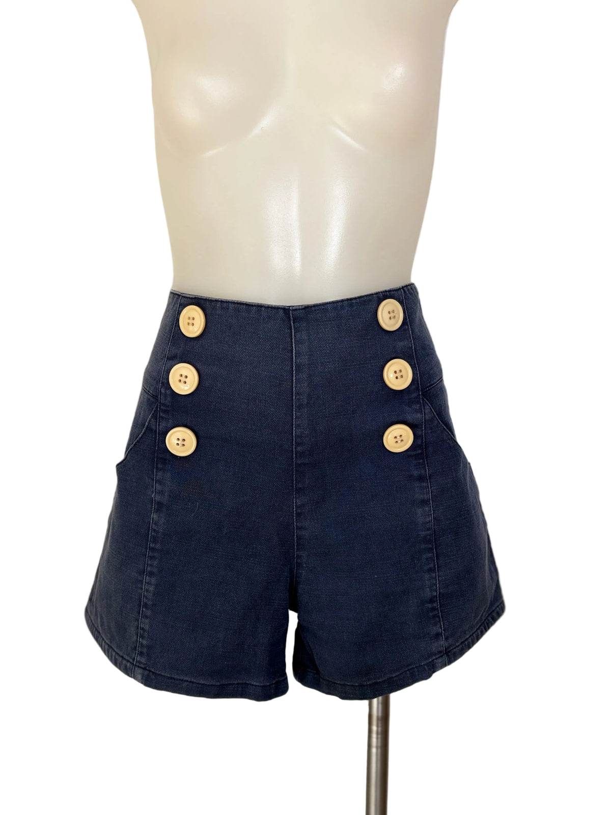 Princess Highway Sailor Button High-Waisted Denim Shorts – view 2 of 5