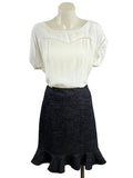 Millie Mackintosh Flounce Hem Wool-blend Skirt — Size 16 (BNWT)
