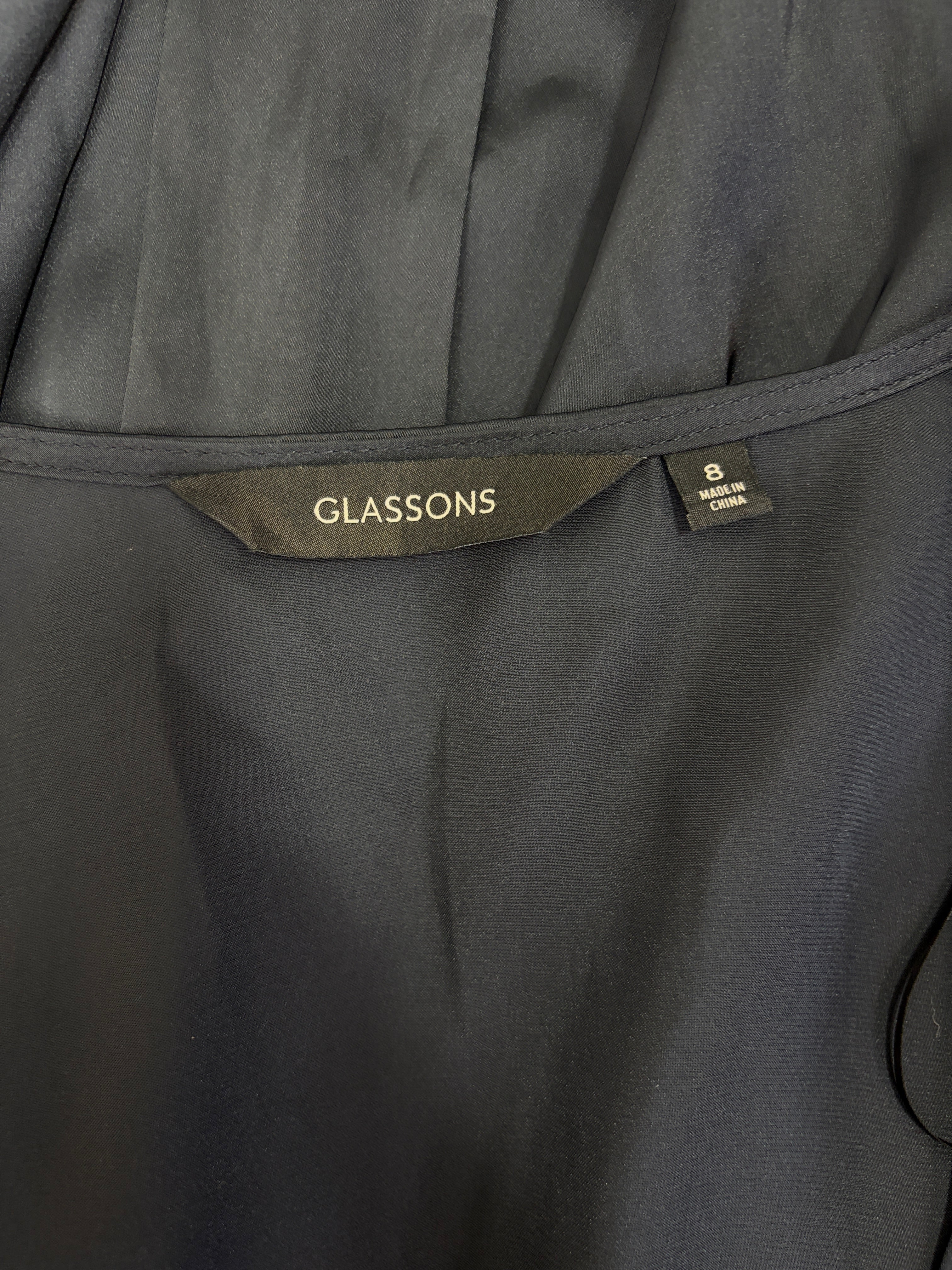 Glassons Steel Blue Ruffel Wrap Dress - Size 8