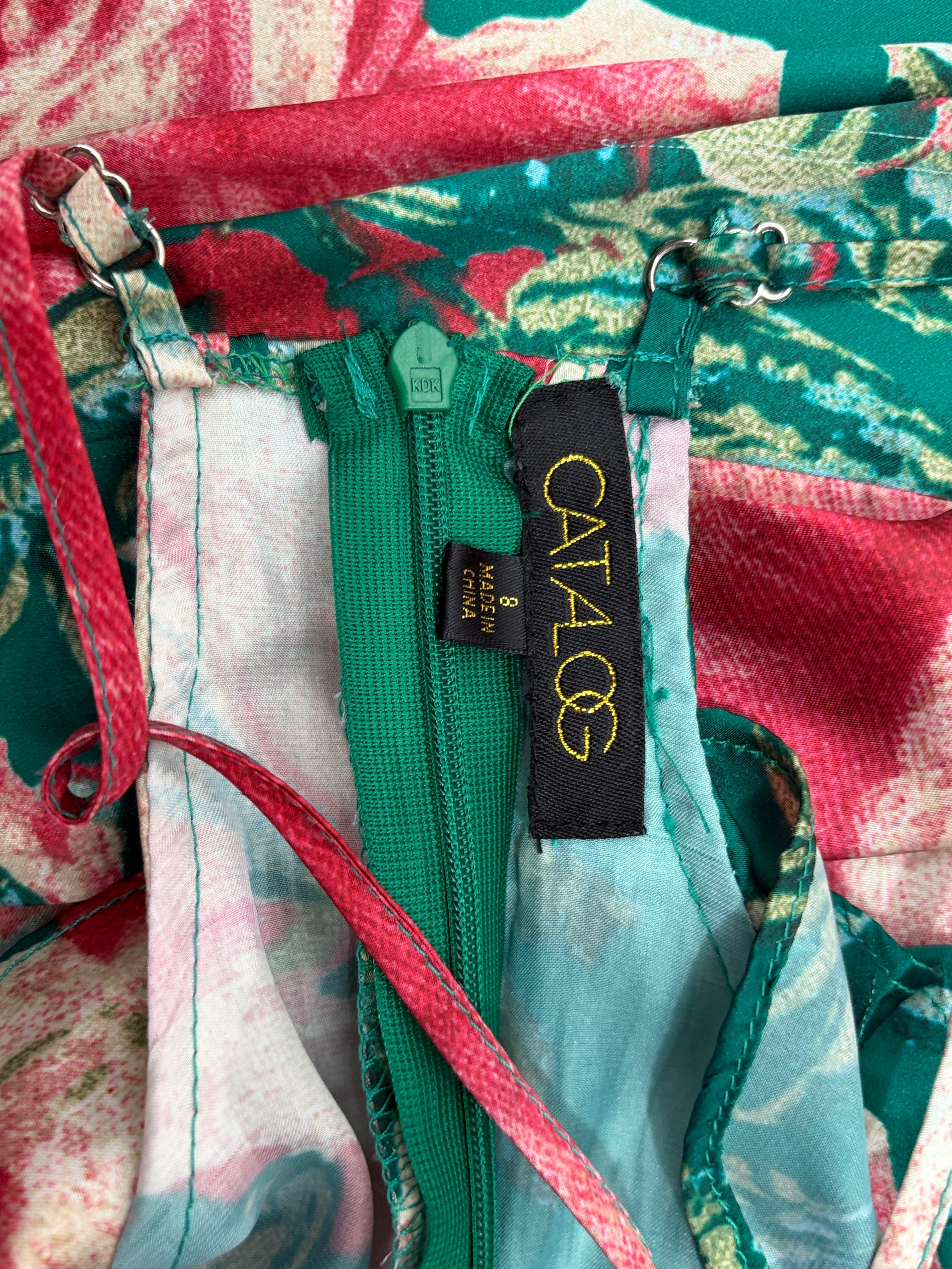 Catalog | Rose Print Halter Maxi Dress | Size 8