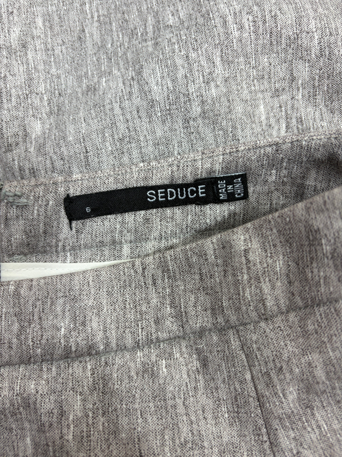 Seduce Asymmetric Wrap-Front Pencil Skirt in grey marle – view 4 of 4