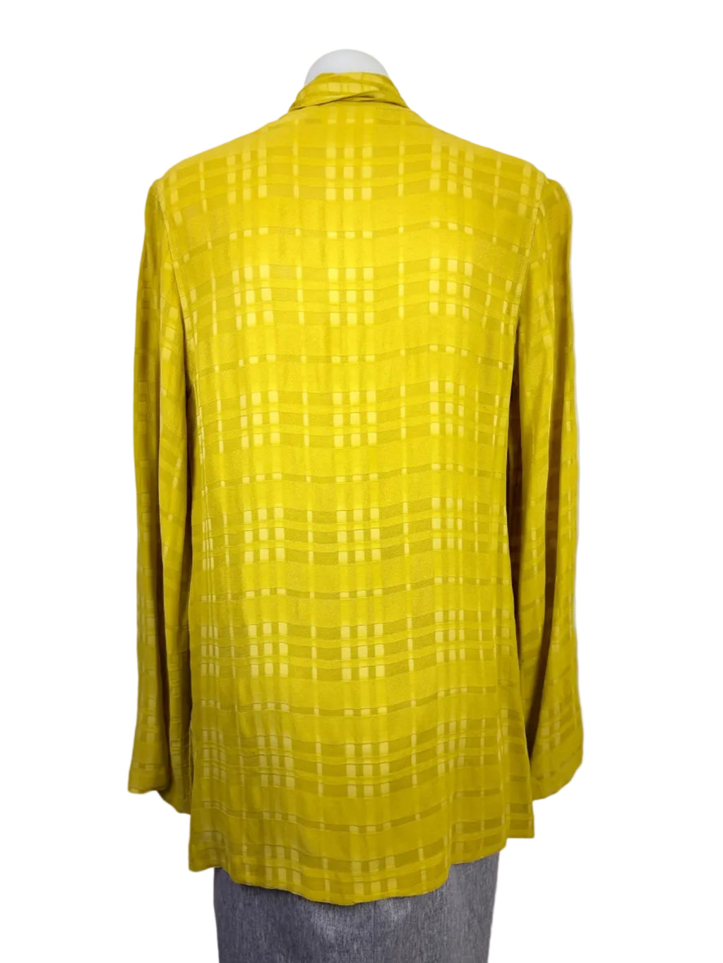 Sass & Bide Jacquard Pussy Bow Blouse in chartreuse yellow – view 3 of 5