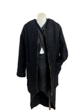 CMNC Woman | Collarless Boucle-Textured Coat | Black | Size S
