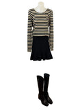 Bardot | Lurex Stripe Cowl-Back Top | Black, Gold & Silver | 14 — BNWT