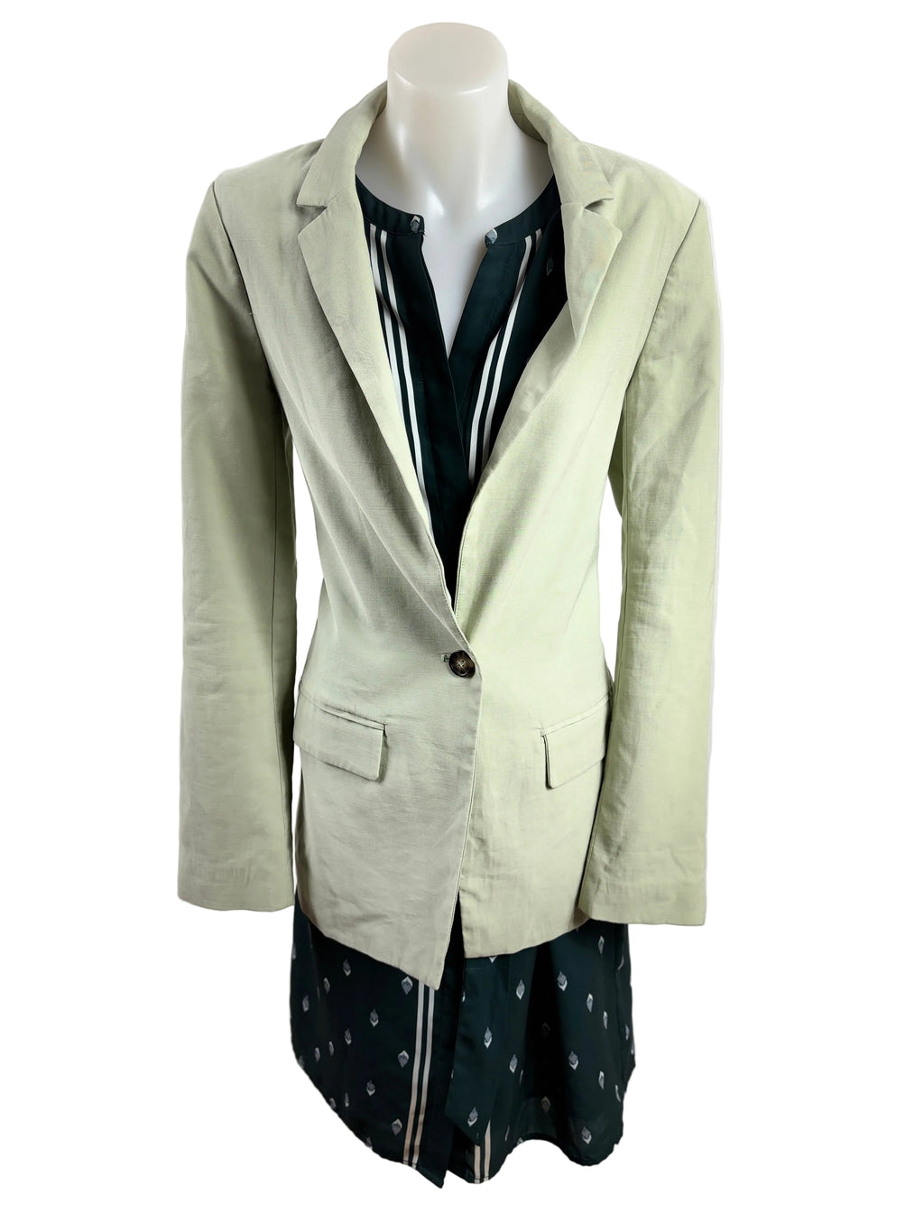 Sportsgirl | Sage Green Tailored Blazer | Single Button | Size 8