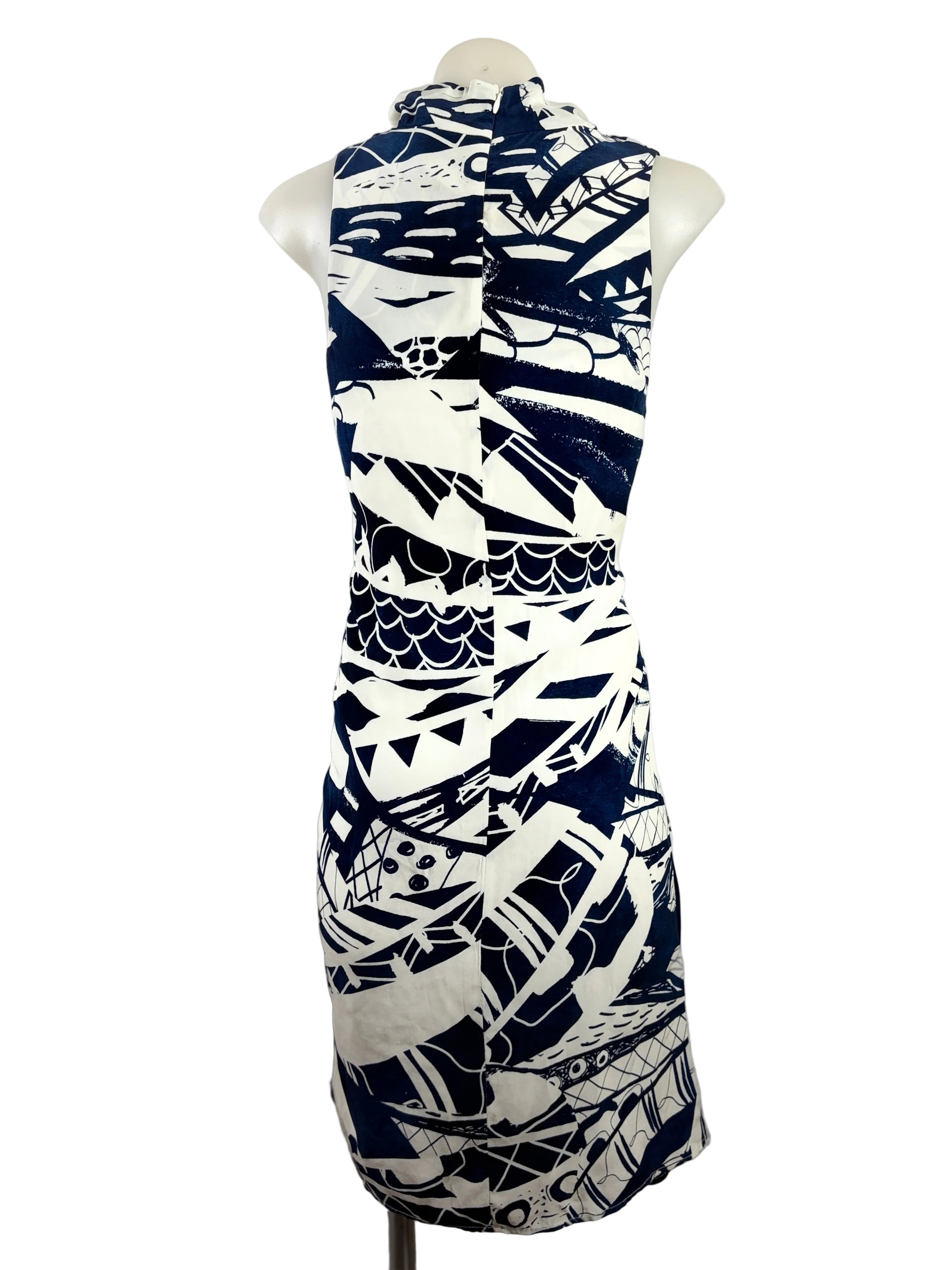 Acler | Farley Silk Dress | Indigo Scatter | Size 6
