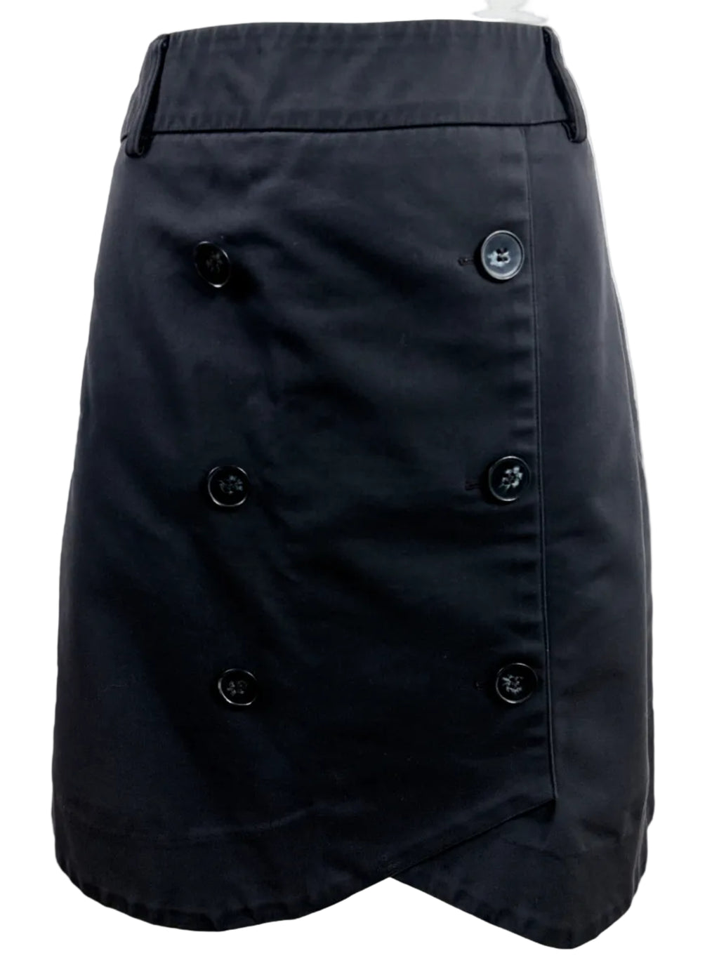 Portmans | Button-Front Mini Skirt | Black | Size 10