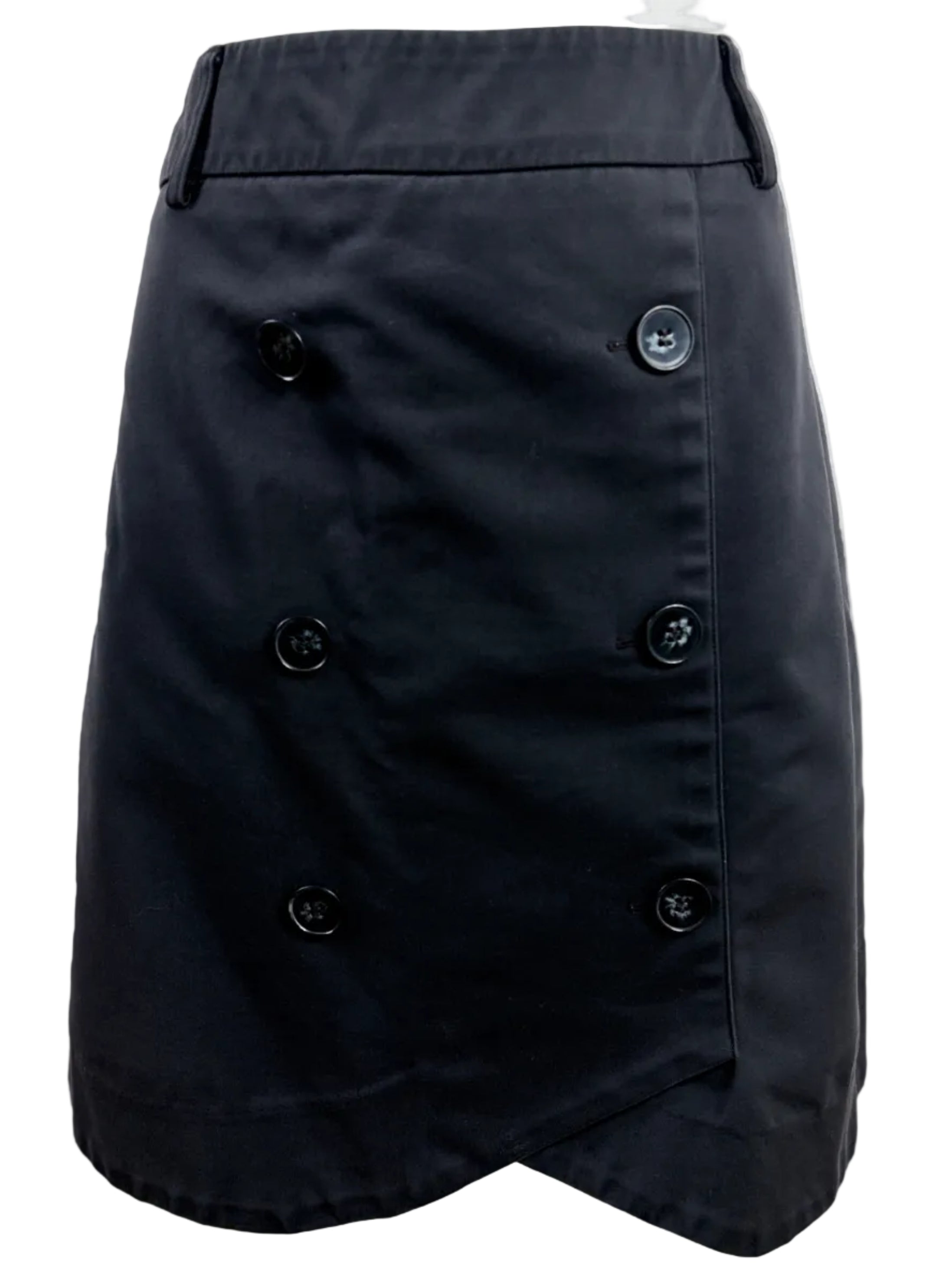 Portmans | Button-Front Mini Skirt | Black | Size 10