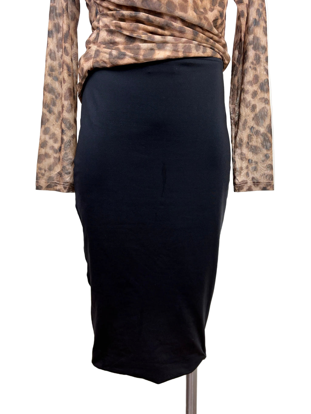Kookai Stretch Jersey Pencil Skirt in black – view 2 of 4