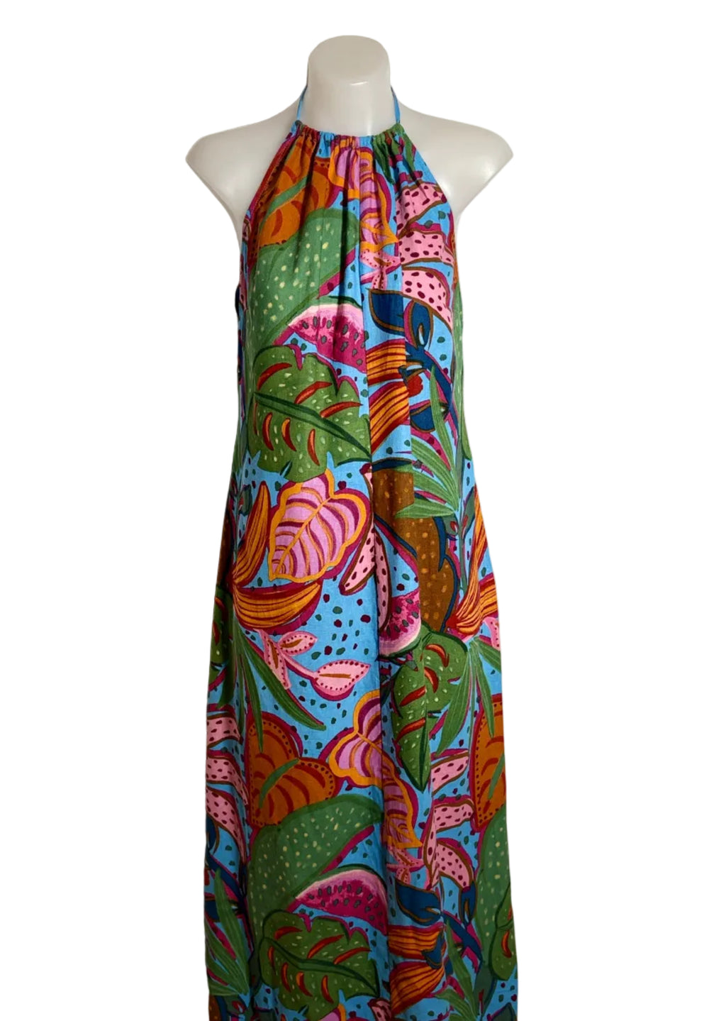 Sportsgirl Tropical Print Halter Maxi Dress in multicolour – view 3 of 5