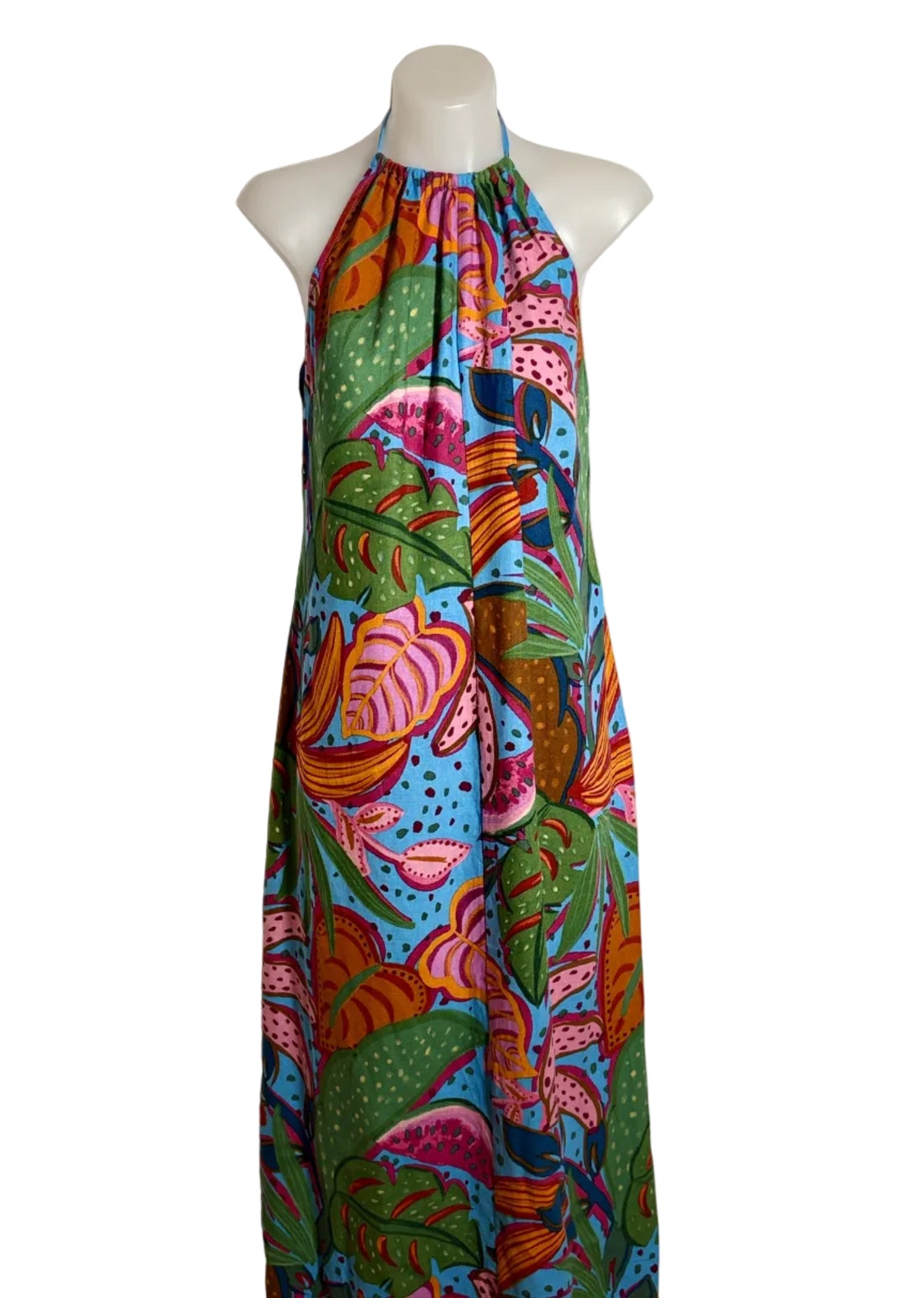 Sportsgirl Tropical Print Halter Maxi Dress in multicolour – view 3 of 5