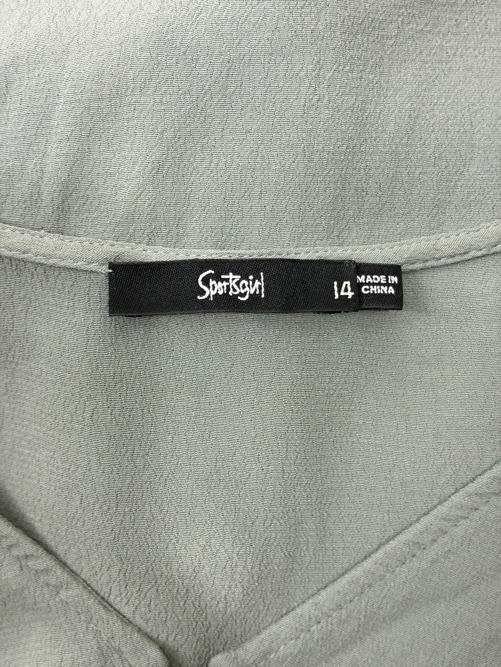 Sportsgirl Sage Green Button-Front Top - Size 14