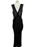 Crochet-Knit Beach Cover-Up Dress | Black | Size XL