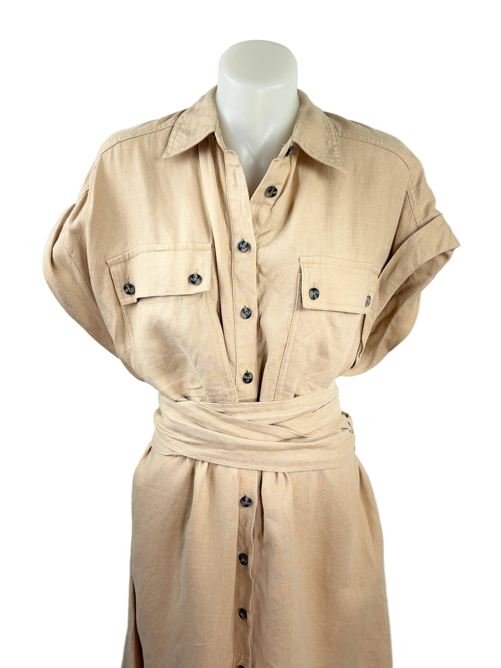 Witchery Linen Utility Style Dress - Size 16