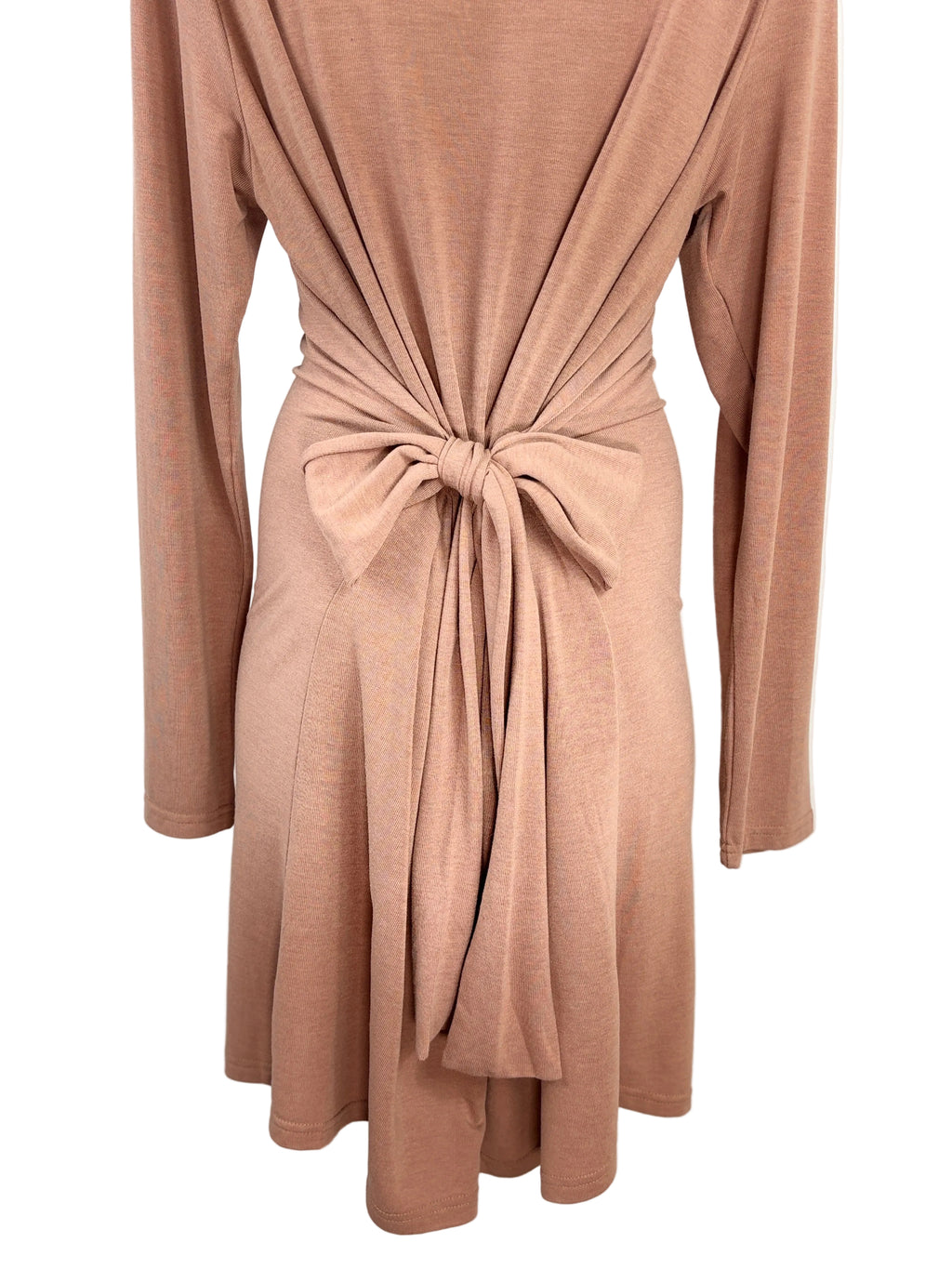 Soft V-Neck Tie Waist Dress