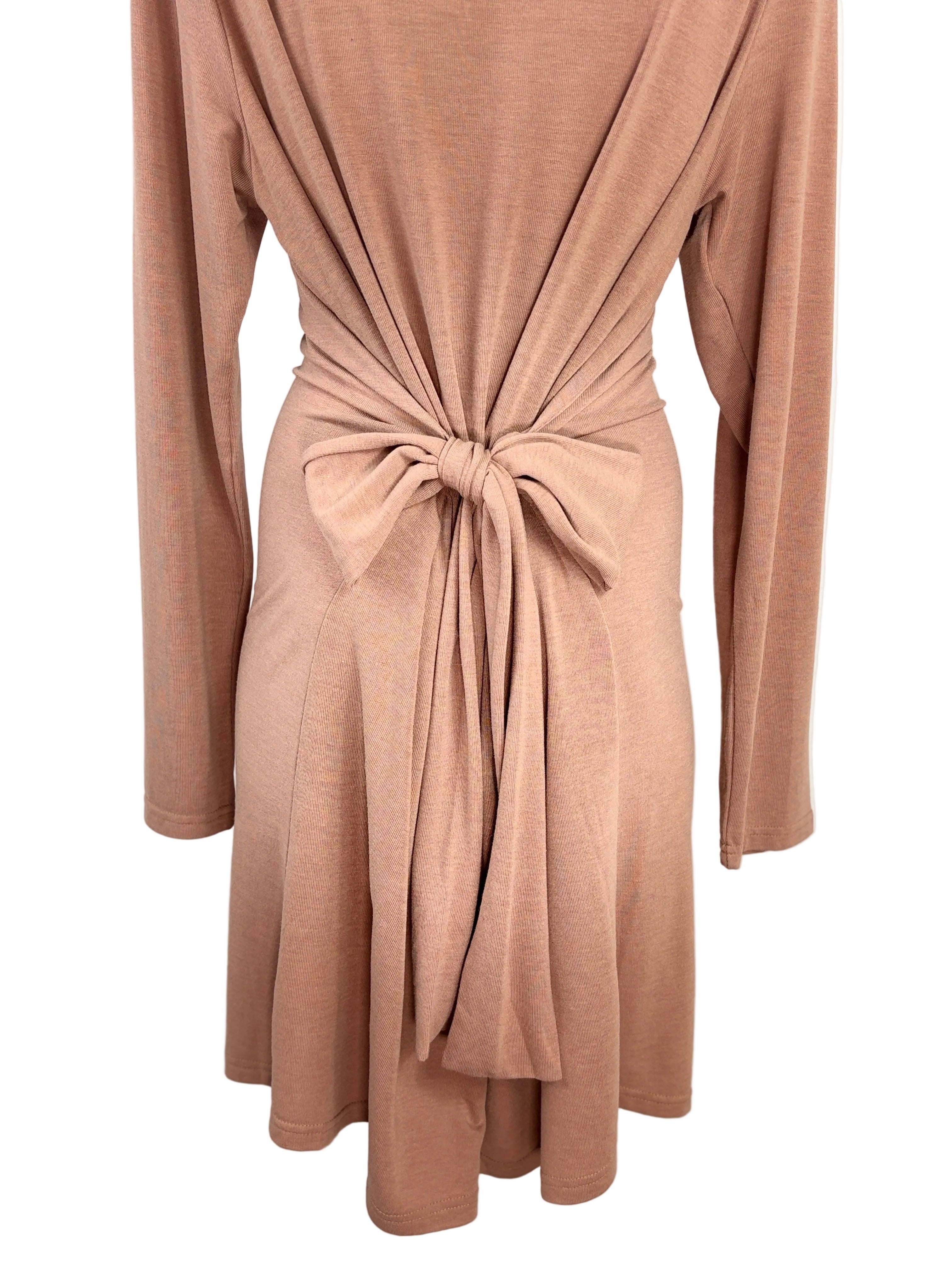 Soft V-Neck Tie Waist Dress