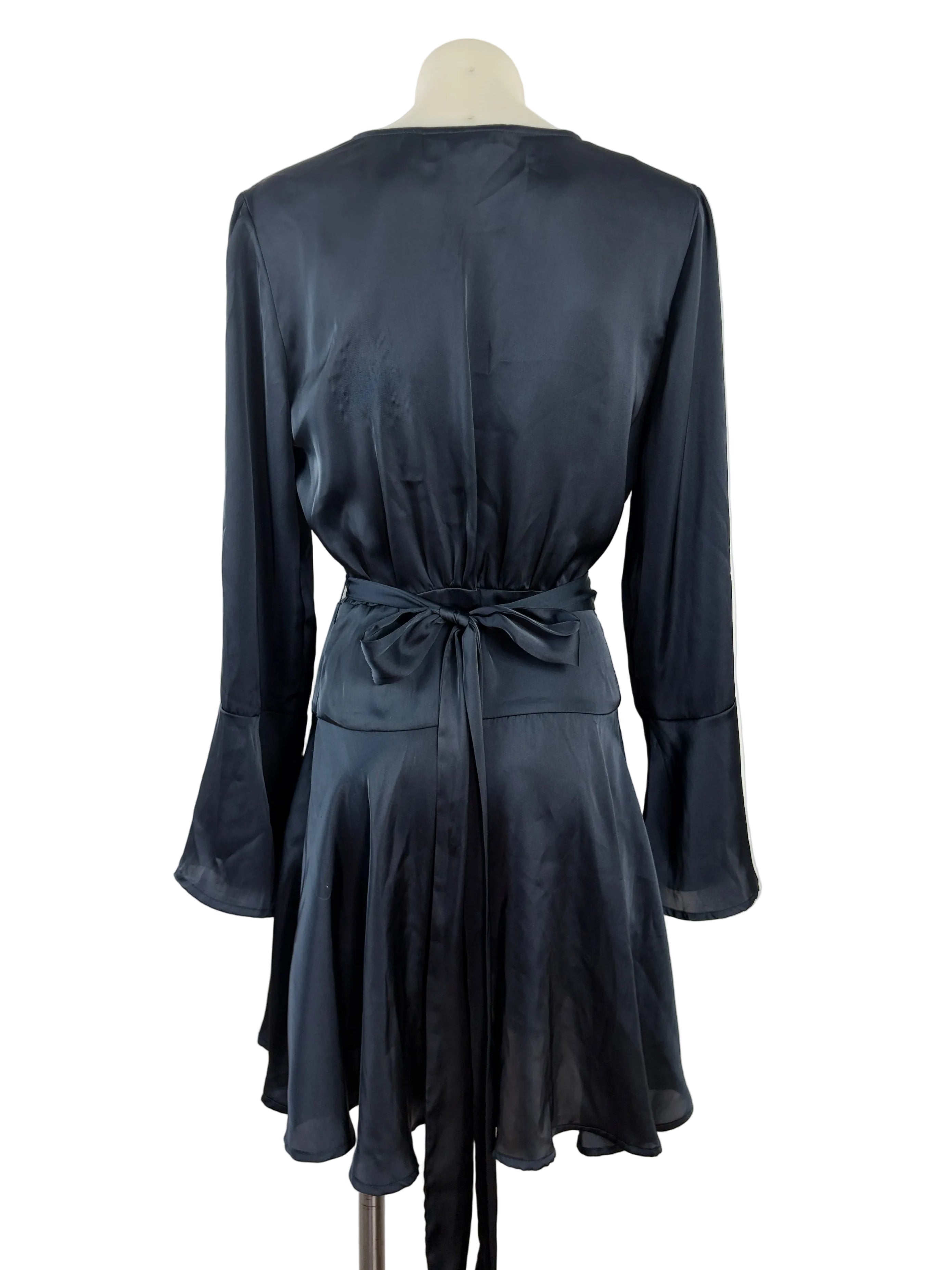 Glassons Steel Blue Ruffel Wrap Dress - Size 8